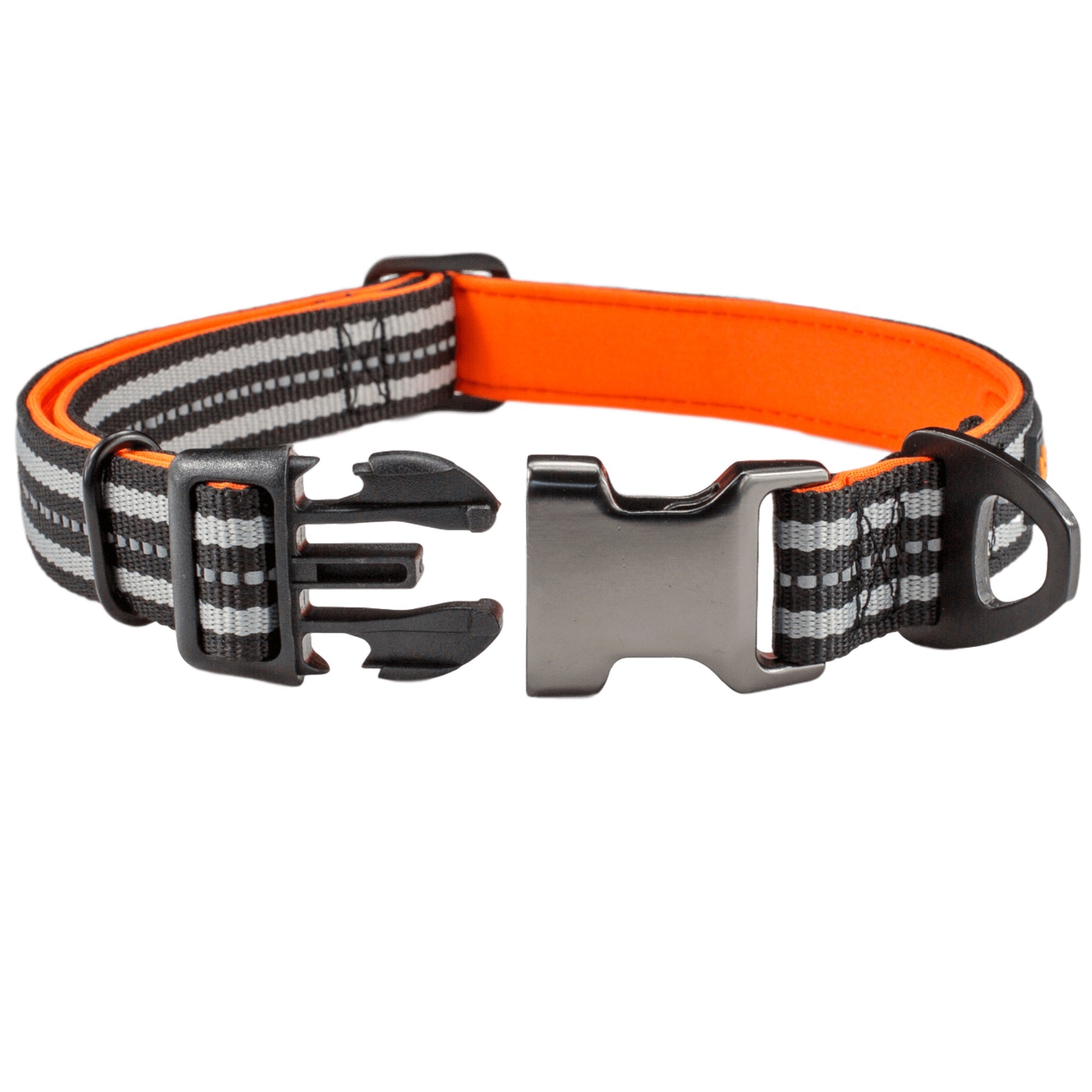 Neoprene Padded Dog Collar - Grey and Black - Sweetie