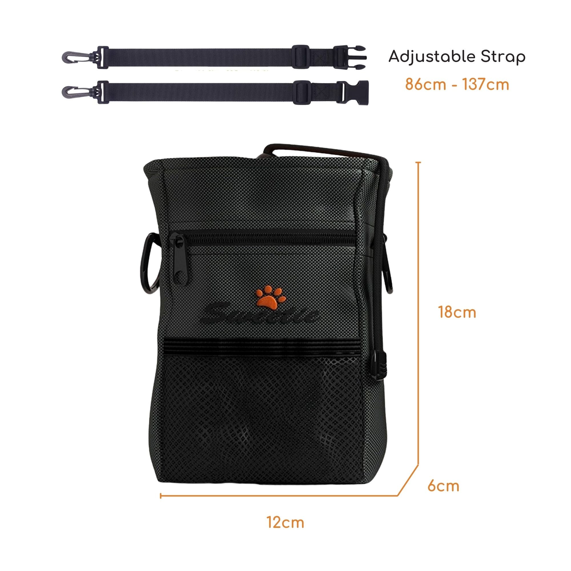 Premium Dog Treat Pouch Bag for Walking & Training, with Poop Bag Holder, Collapsible Bowl & Free Clicker - Perfect Puppy Kit - Sweetie