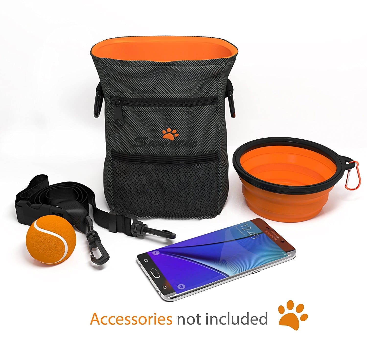 Premium Dog Treat Pouch Bag for Walking & Training, with Poop Bag Holder, Collapsible Bowl & Free Clicker - Perfect Puppy Kit - Sweetie