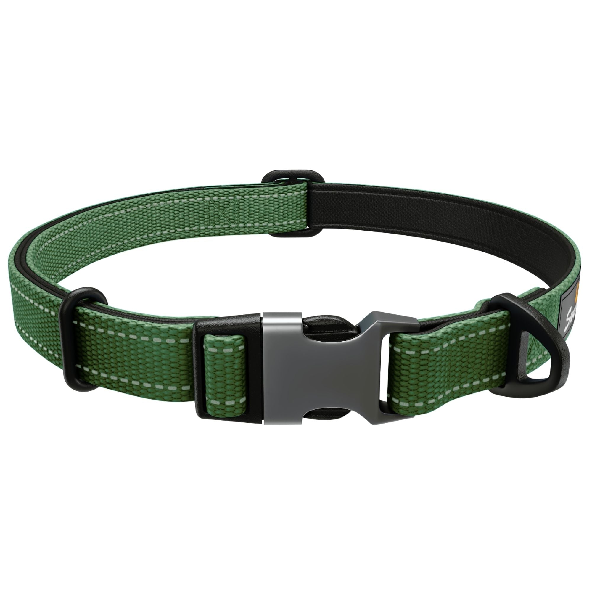 Neoprene Padded Dog Collar - Green - Sweetie