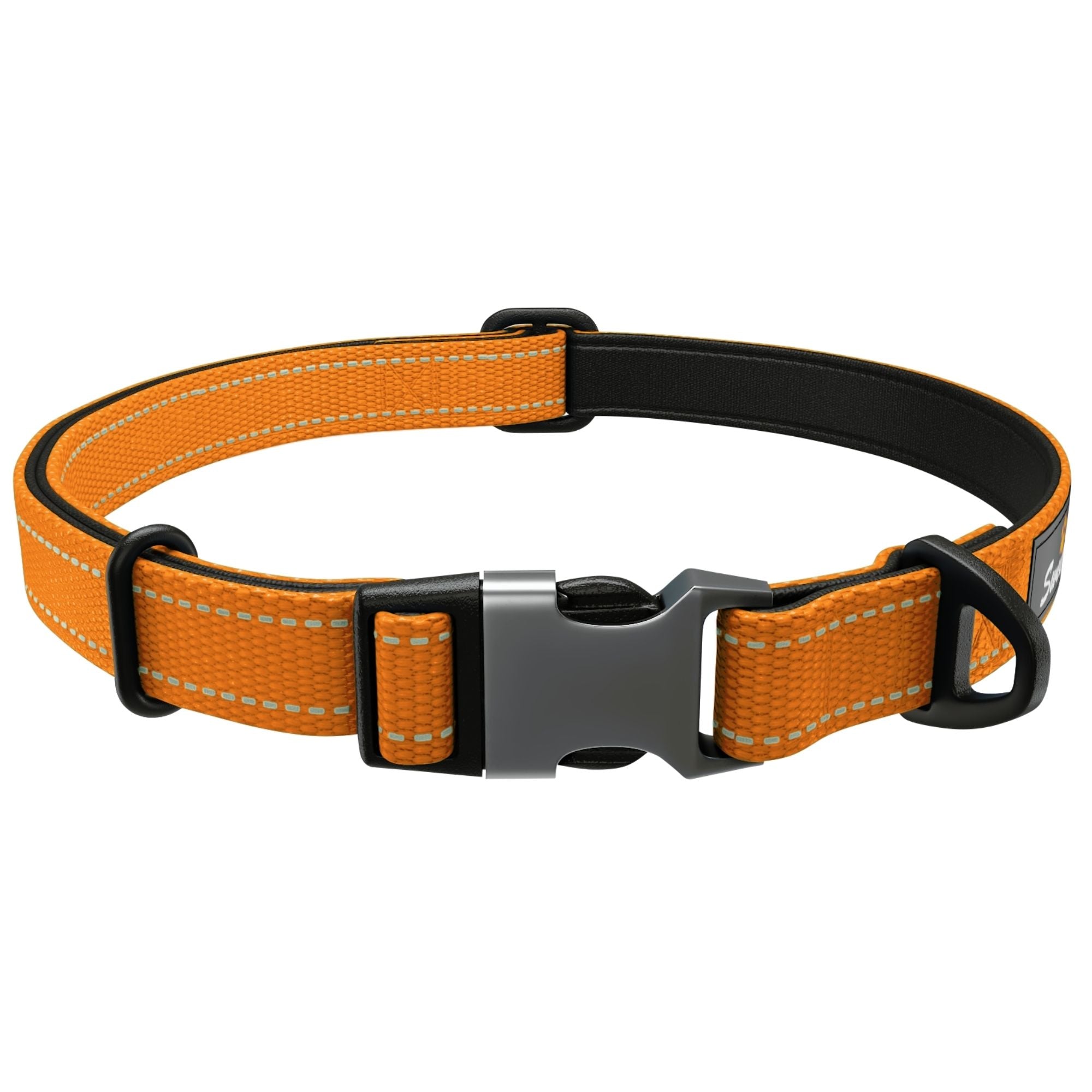 Neoprene Padded Dog Collar - Orange - Sweetie