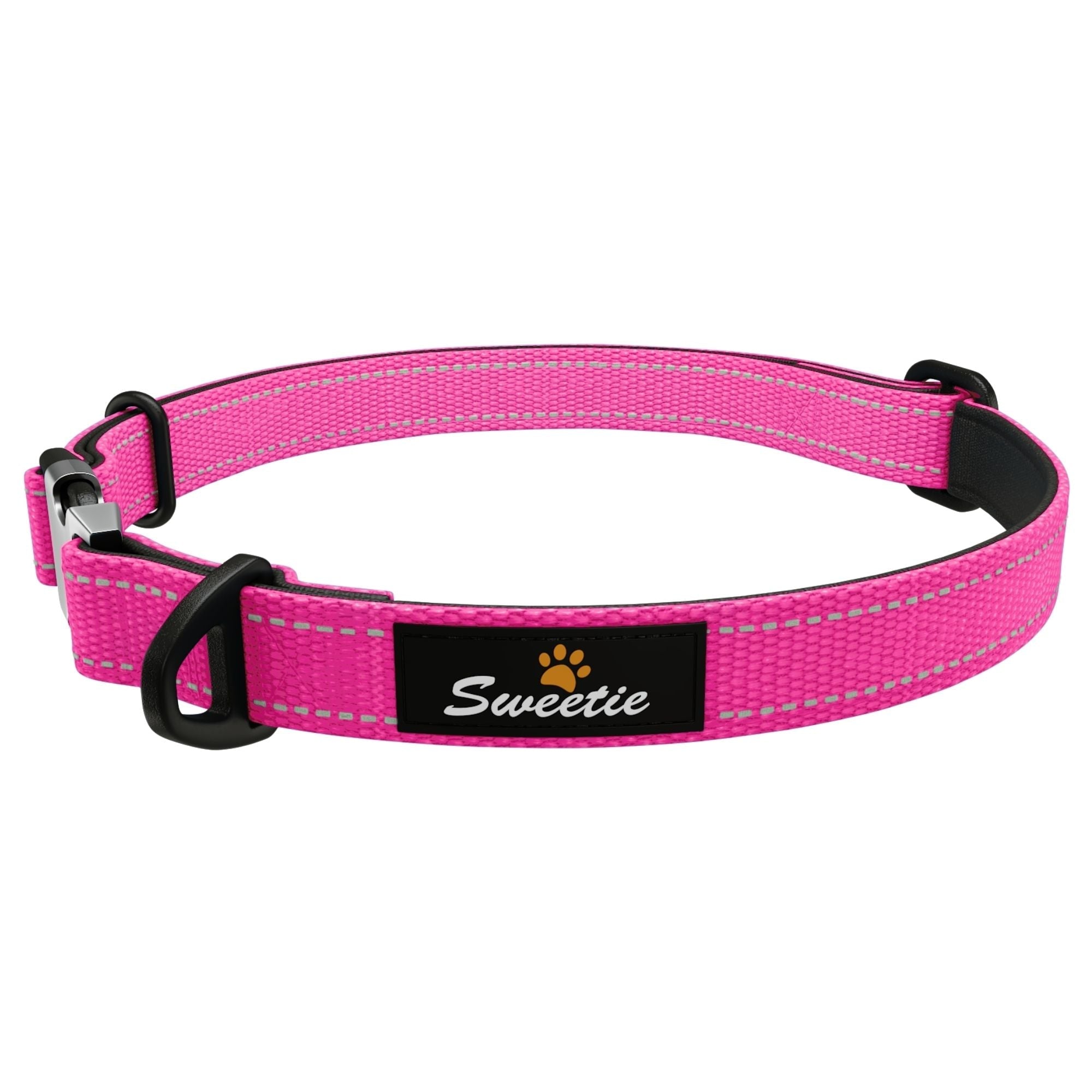 Neoprene Padded Dog Collar - Pink - Sweetie