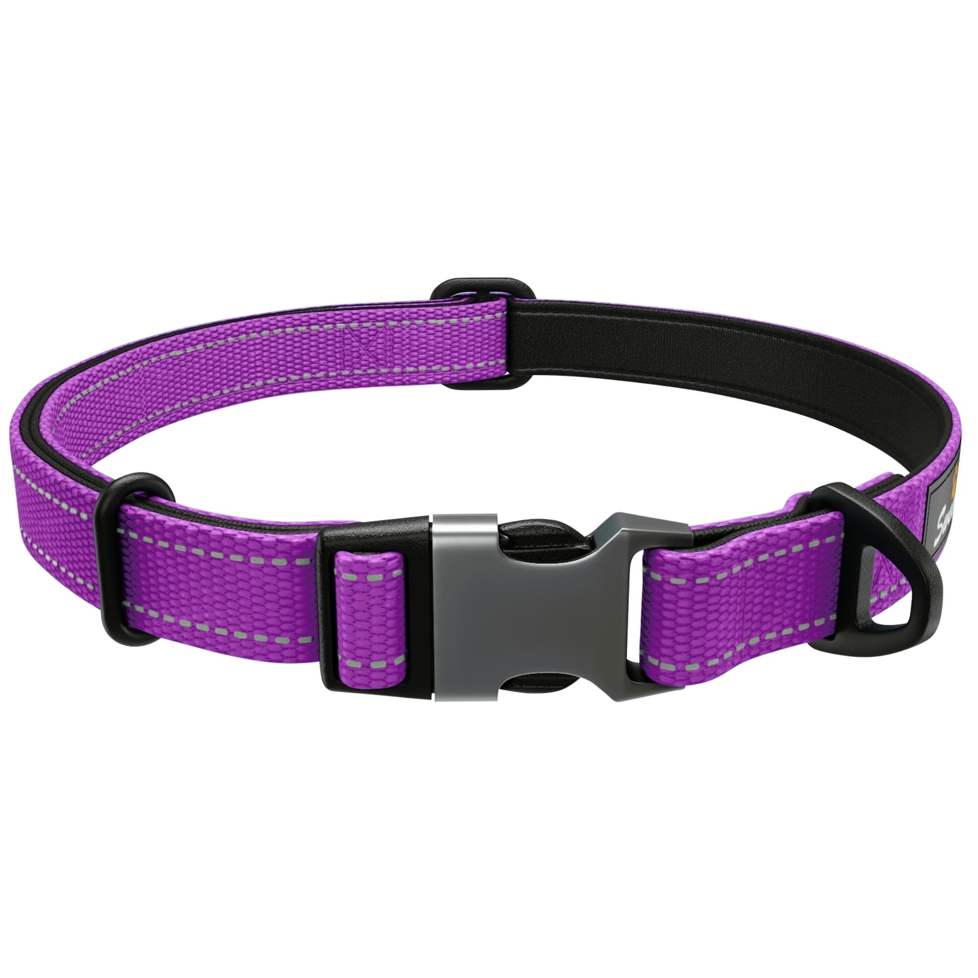 Neoprene Padded Dog Collar - Purple - Sweetie