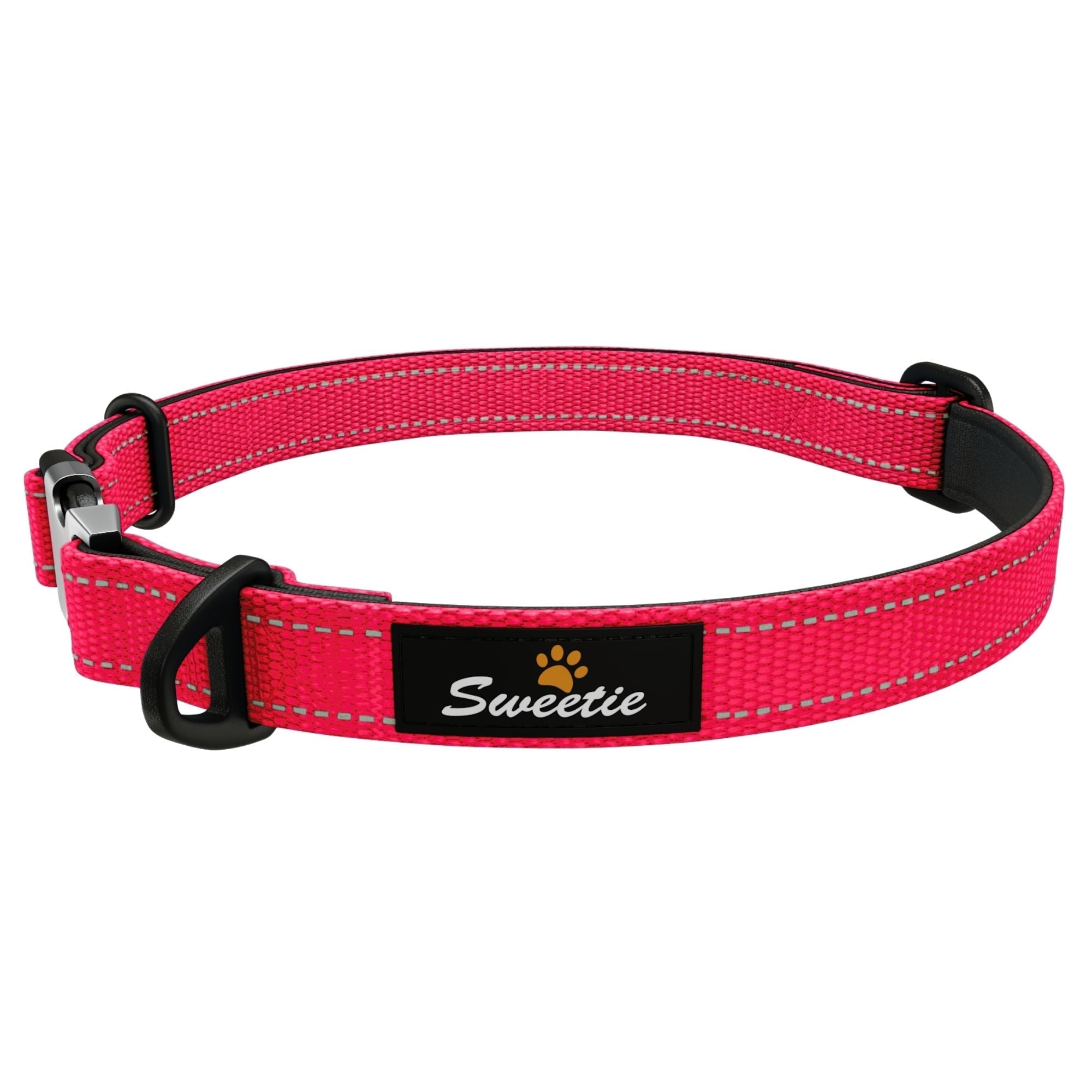 Neoprene Padded Dog Collar - Red - Sweetie