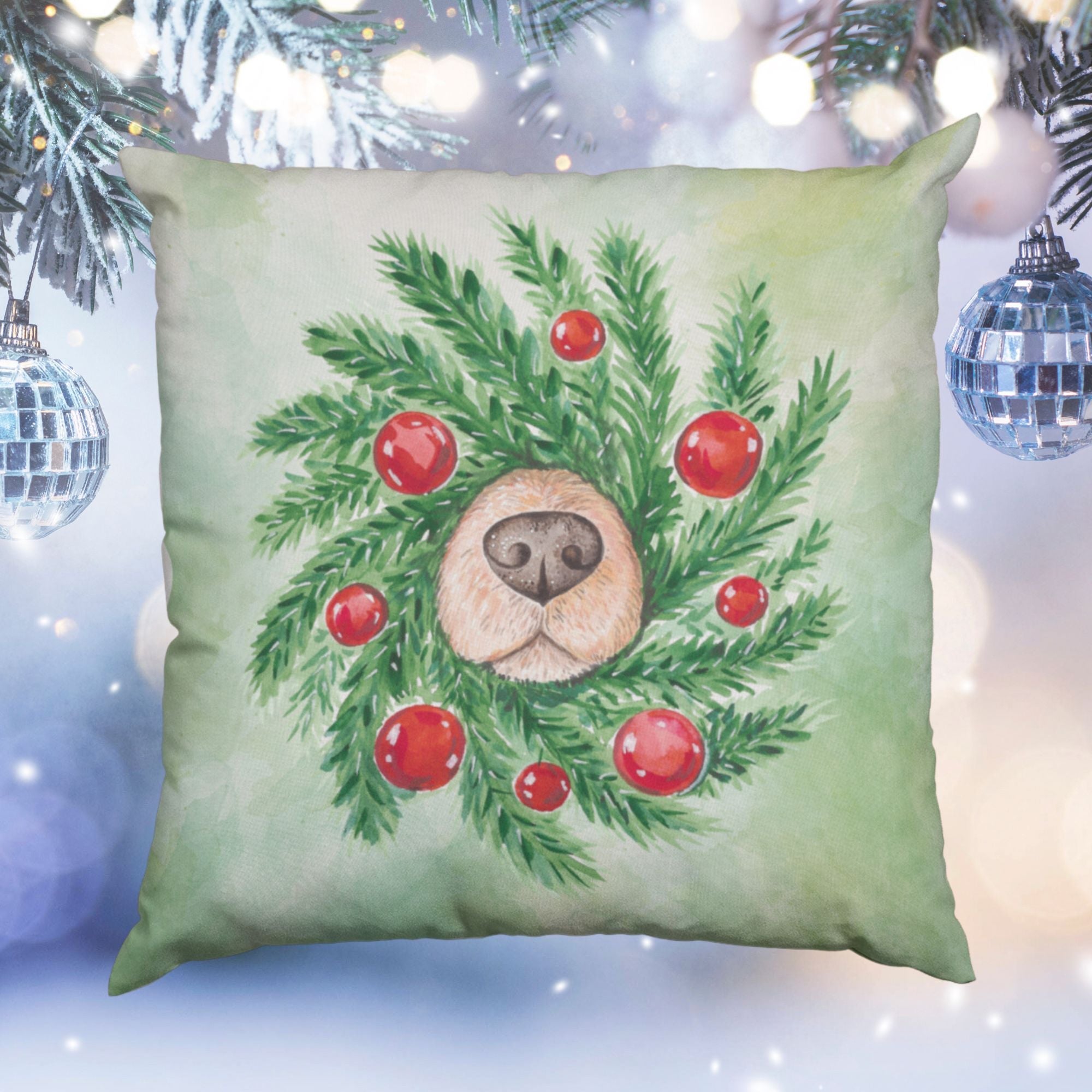 Christmas Decorative Cushion Funny Dog Nose - Sweetie