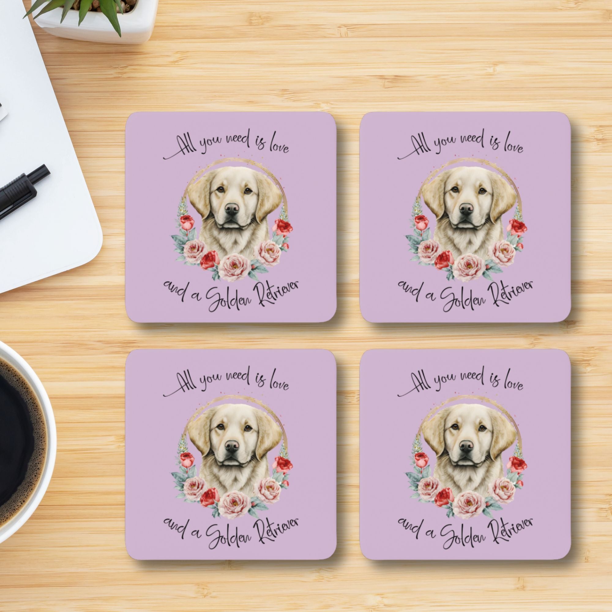 Coasters Dog Lover Gift, Set of 4 - Sweetie