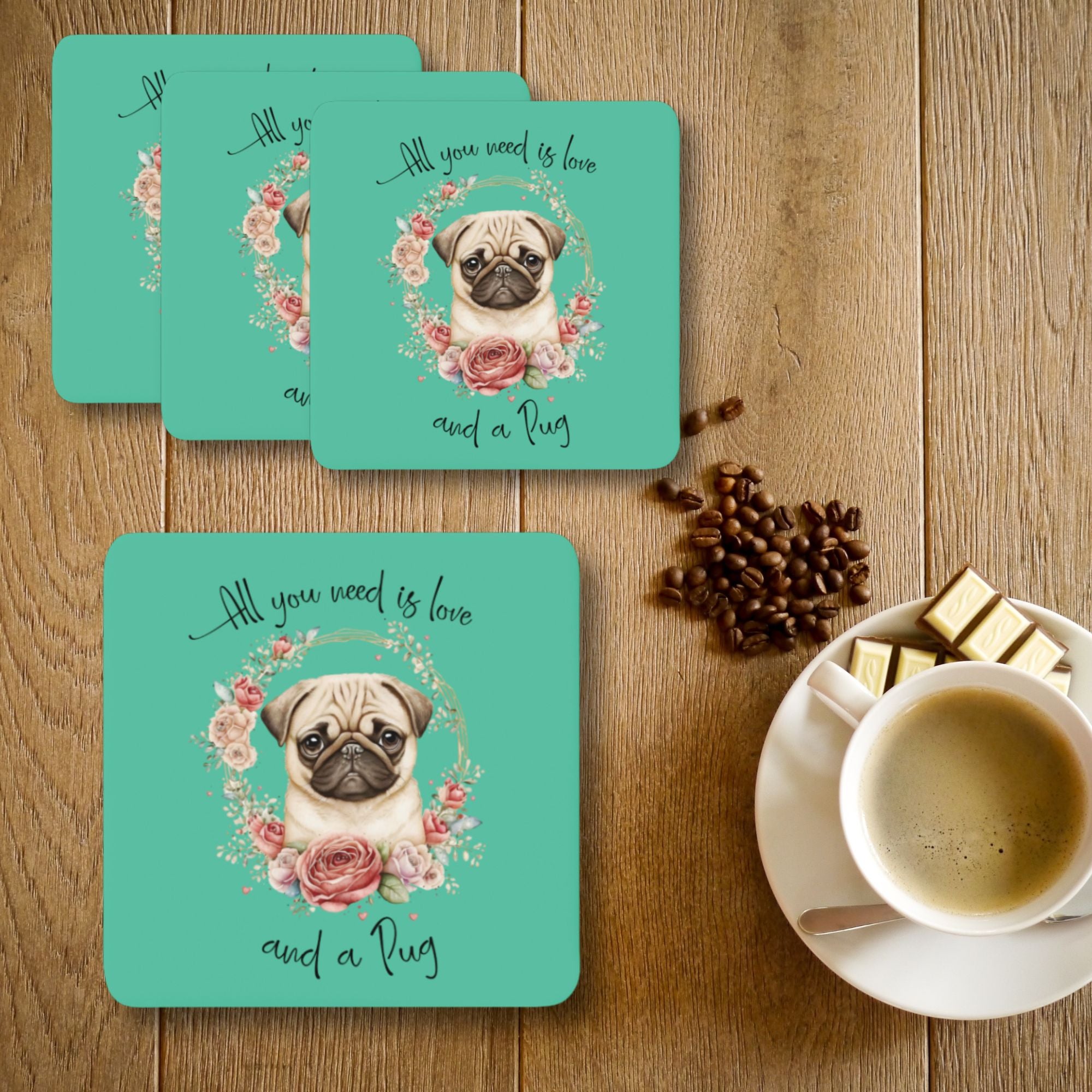 Coasters Dog Lover Gift, Set of 4 - Sweetie