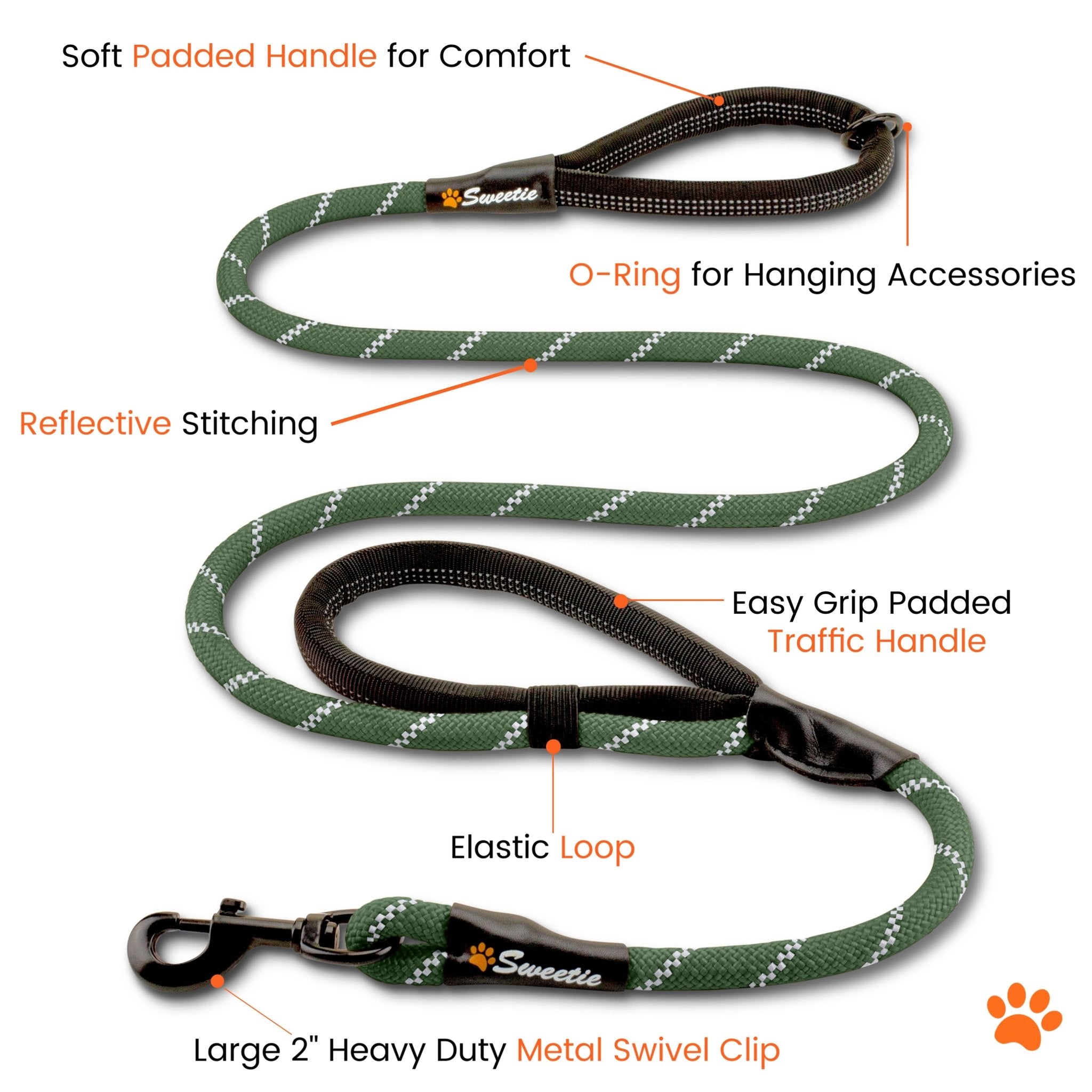 Green Rope Lead - Sweetie