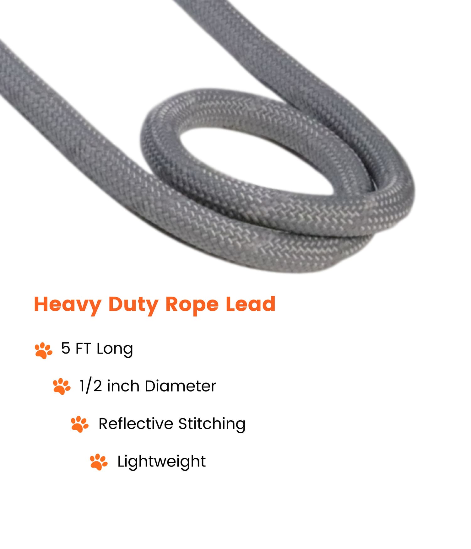 Grey Rope Lead - Sweetie