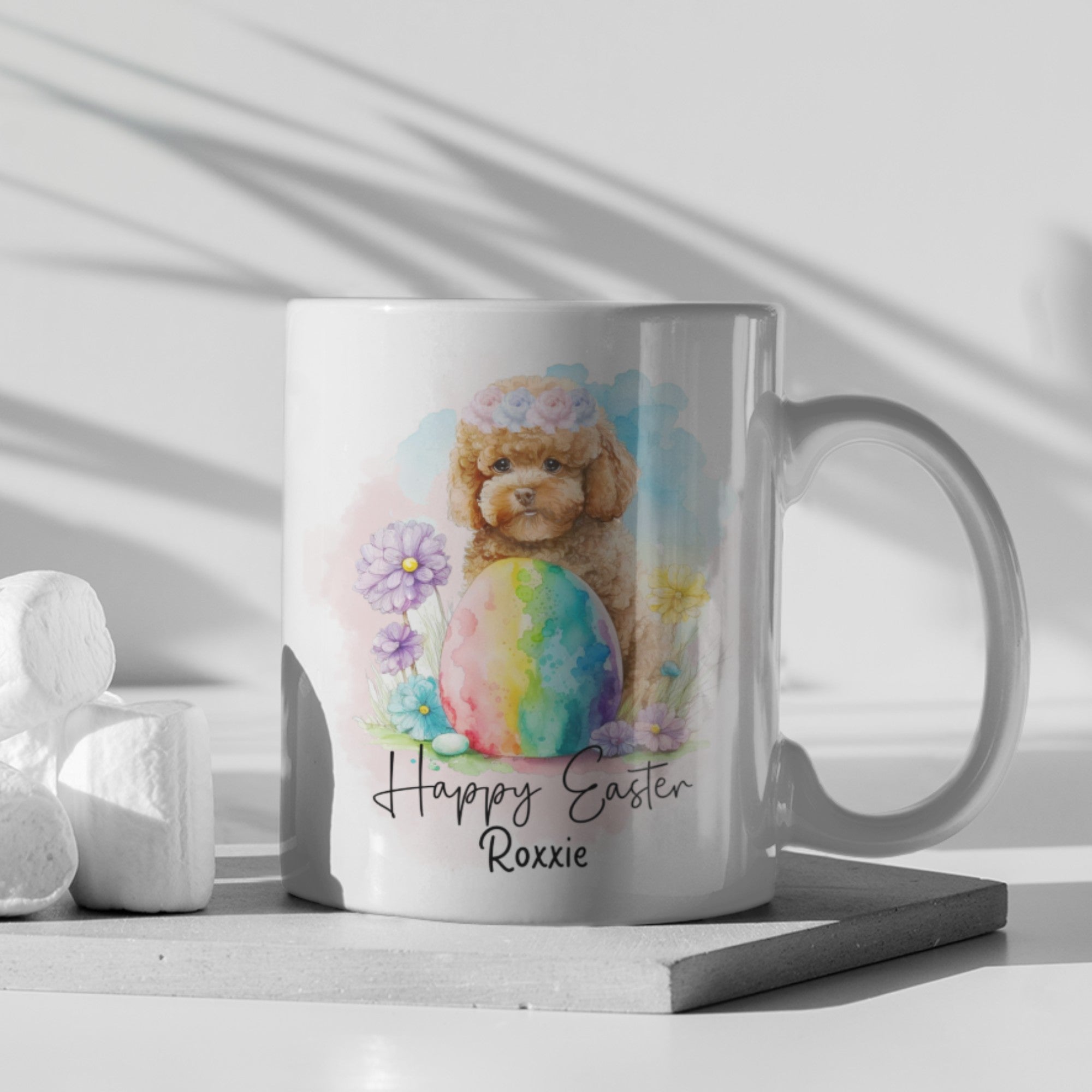 Happy Easter Personalised Poodle Mug - Sweetie