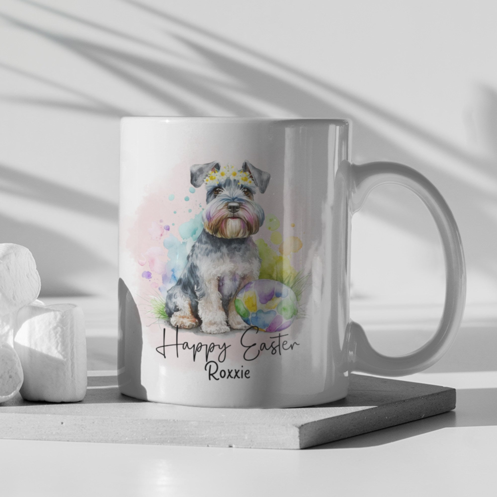 Happy Easter Personalised Schnauzer Mug - Sweetie