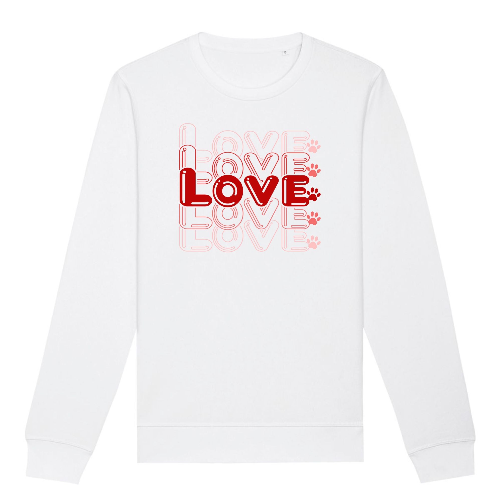 Organic Sweatshirt Unisex LOVE with Paws - Sweetie