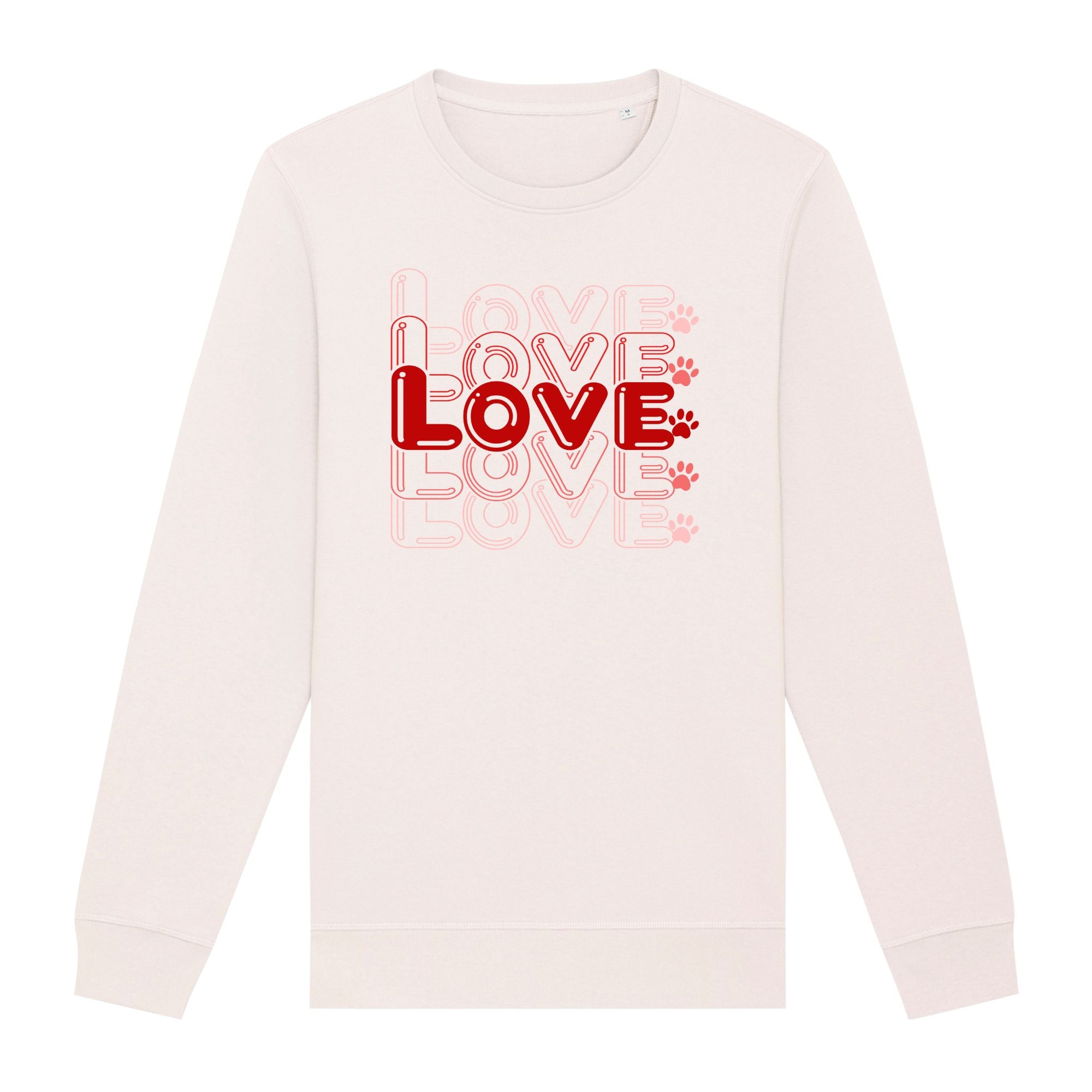 Organic Sweatshirt Unisex LOVE with Paws - Sweetie