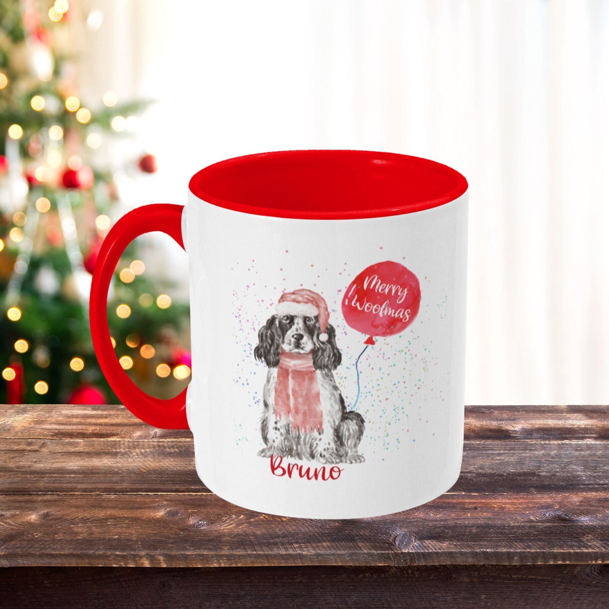 Personalised Christmas Mug Dog Balloon - Sweetie