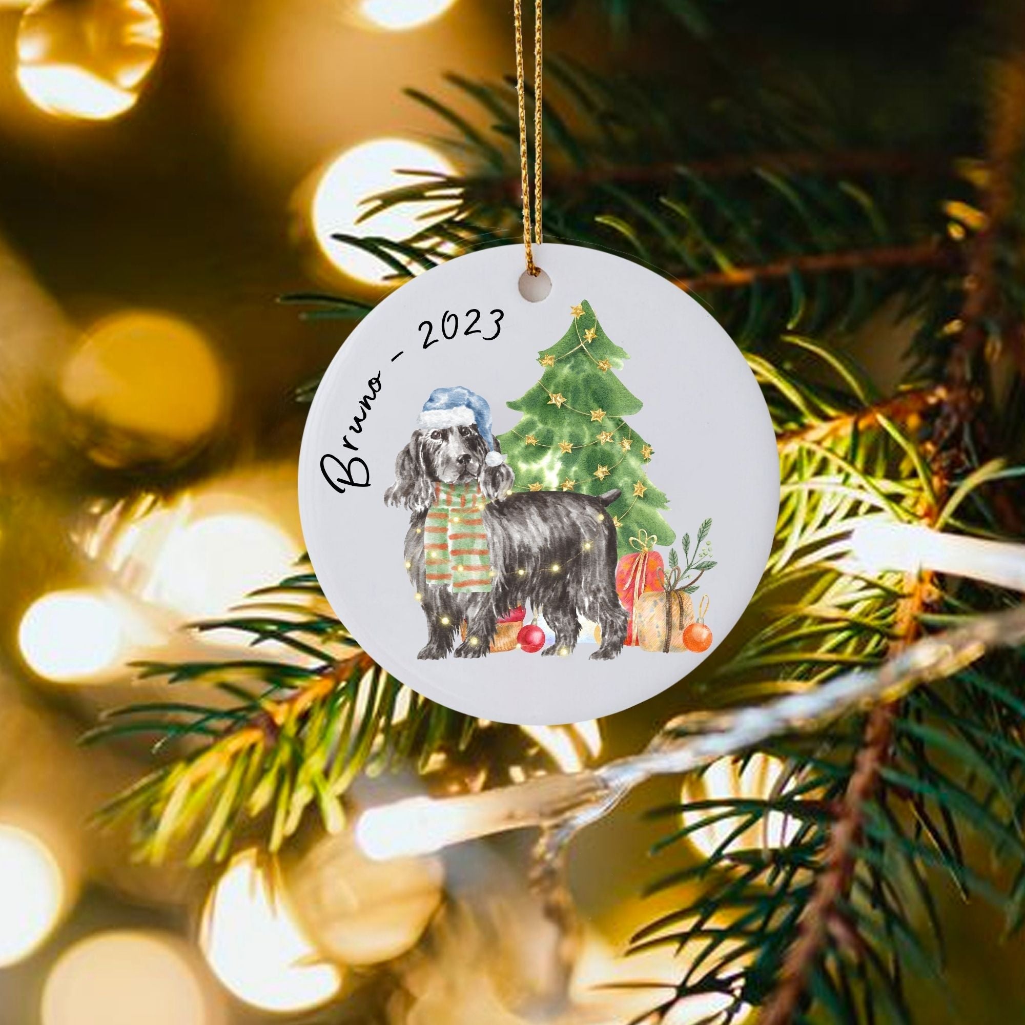 Personalised Christmas Ornament Dog Name and Year - Sweetie