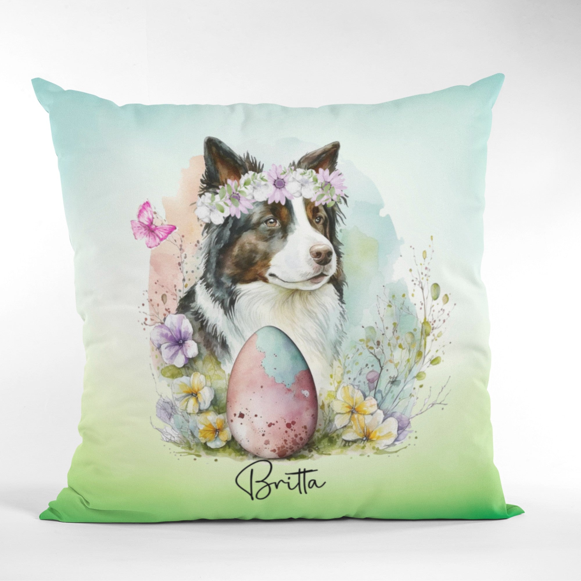 Personalised Collie Decorative Cushion - Sweetie