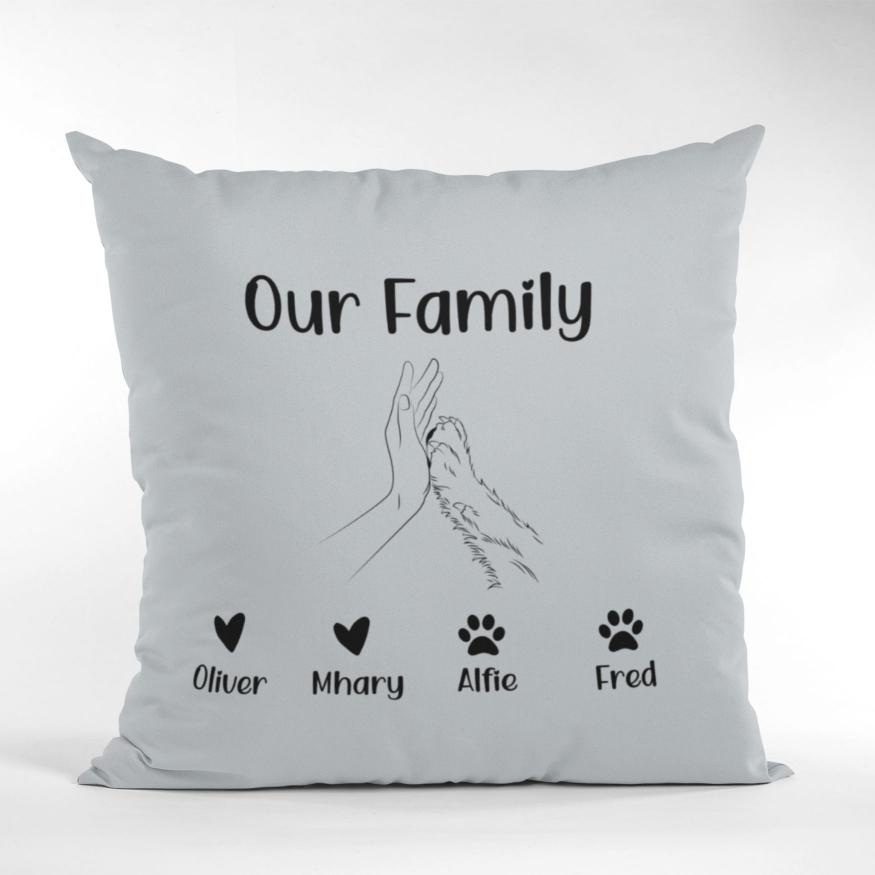 Personalised Cushion Family and Dog - Sweetie