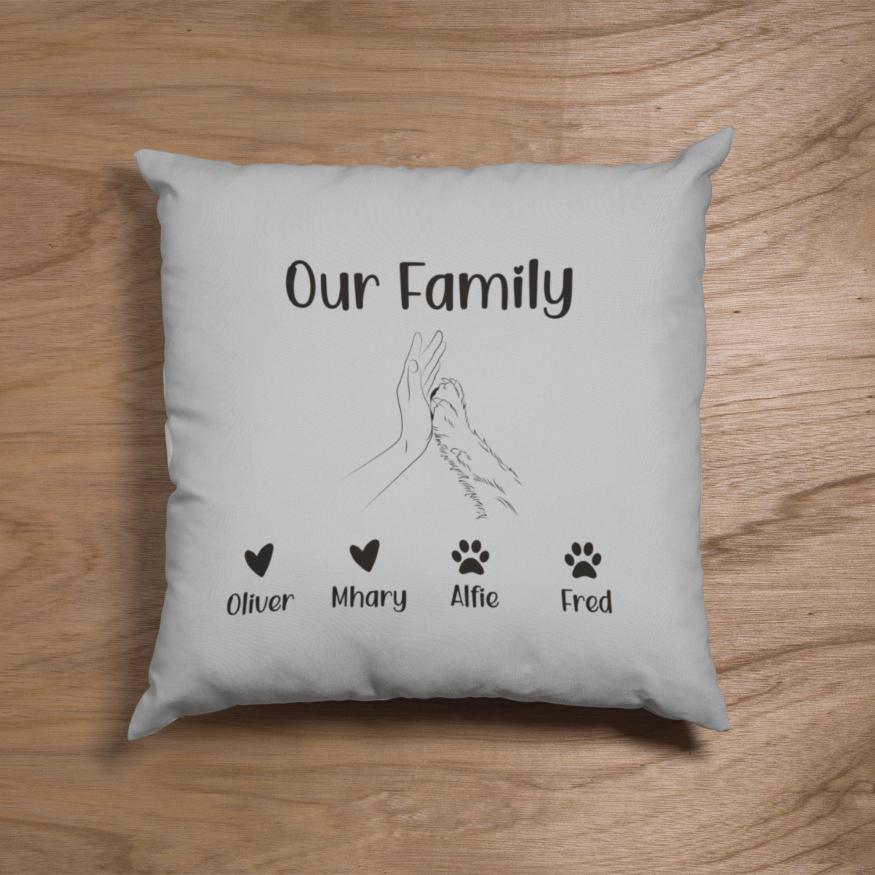 Personalised Cushion Family and Dog - Sweetie