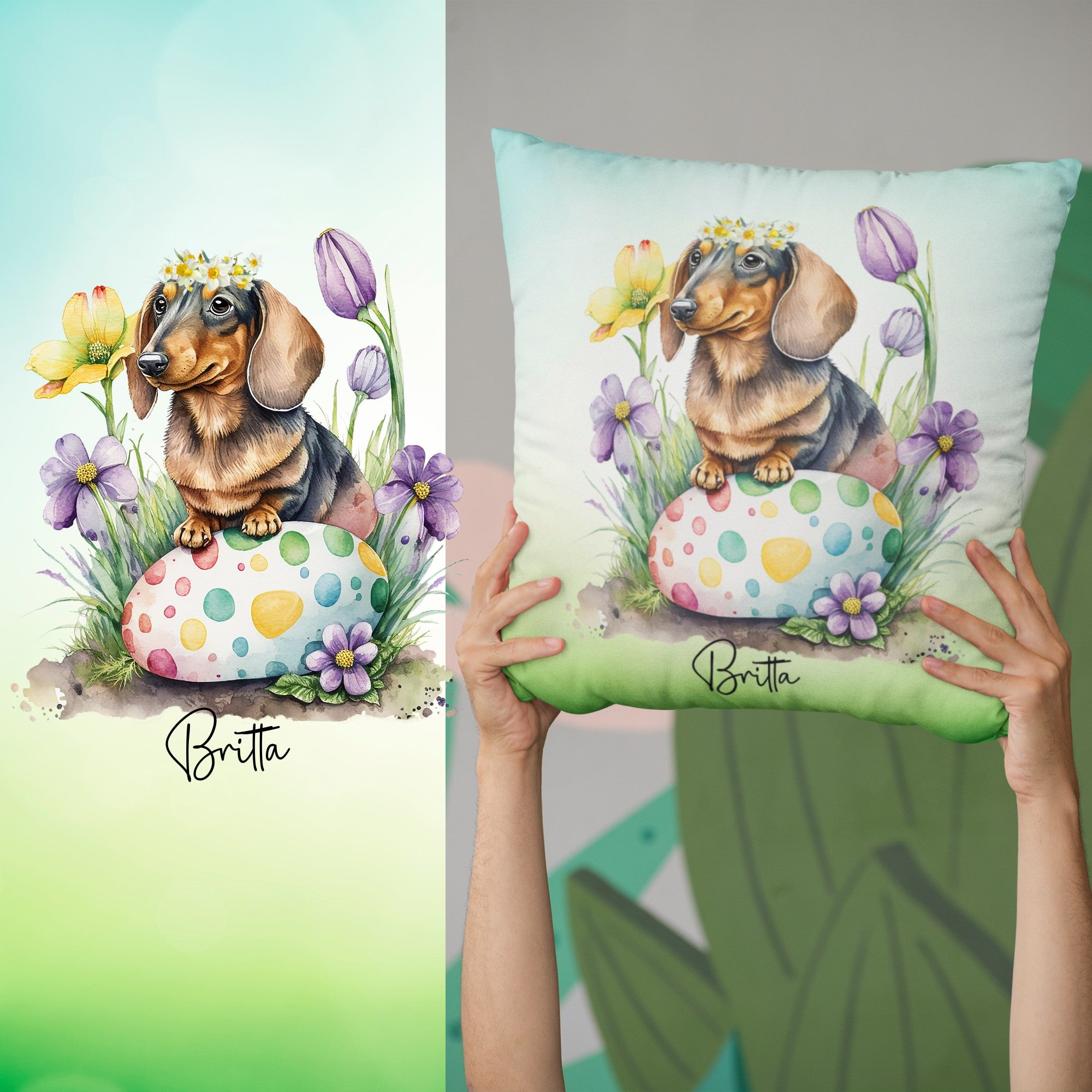Personalised Dachshund Decorative Cushion - Sweetie