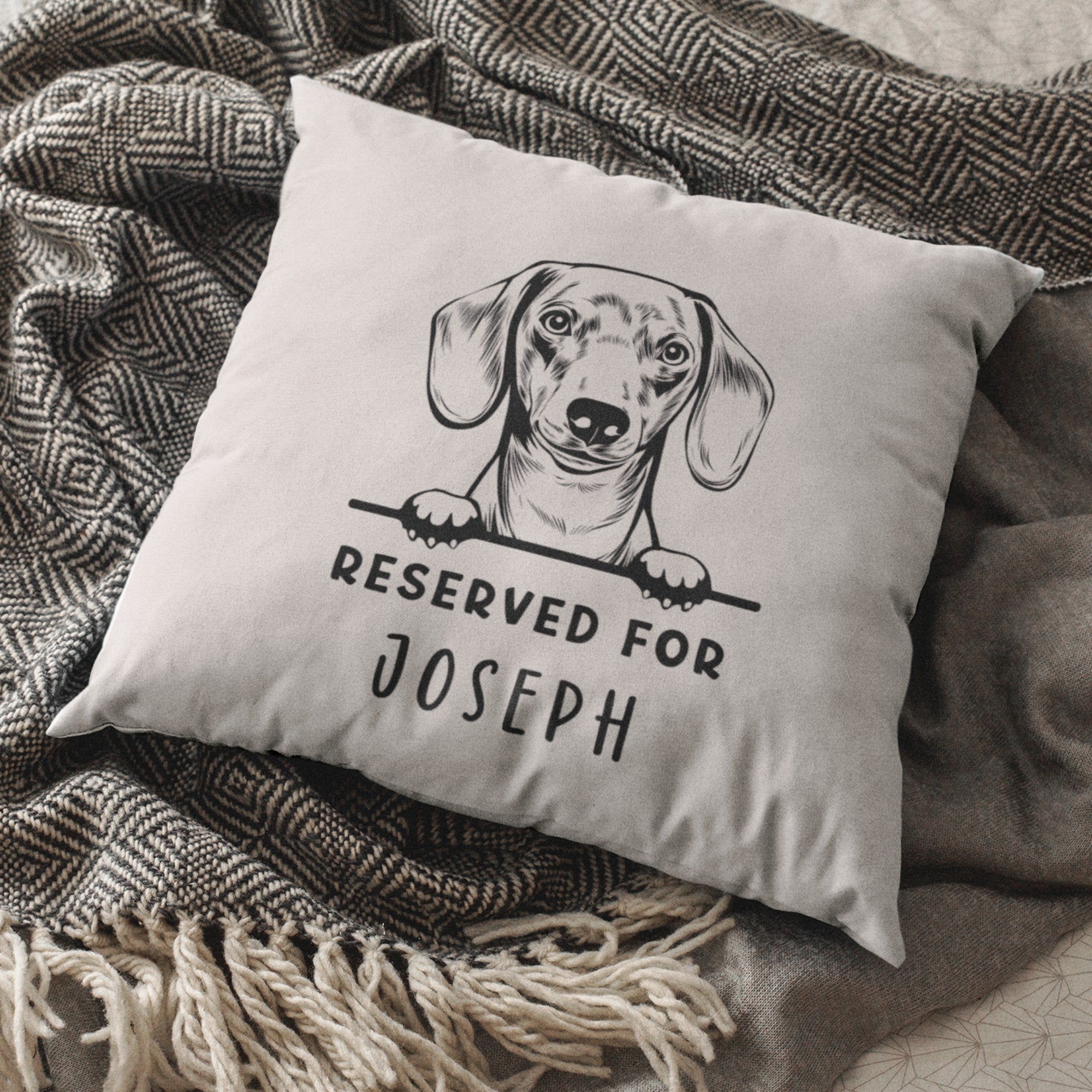 Personalised Decorative Cushion Reserved - Sweetie