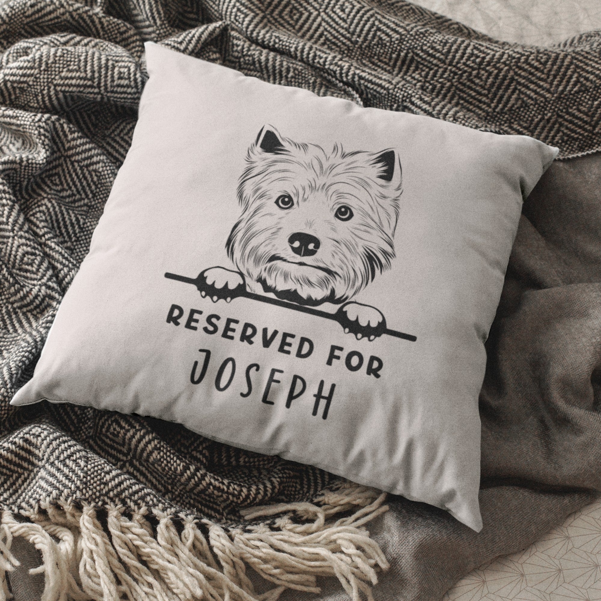 Personalised Decorative Cushion Reserved - Sweetie
