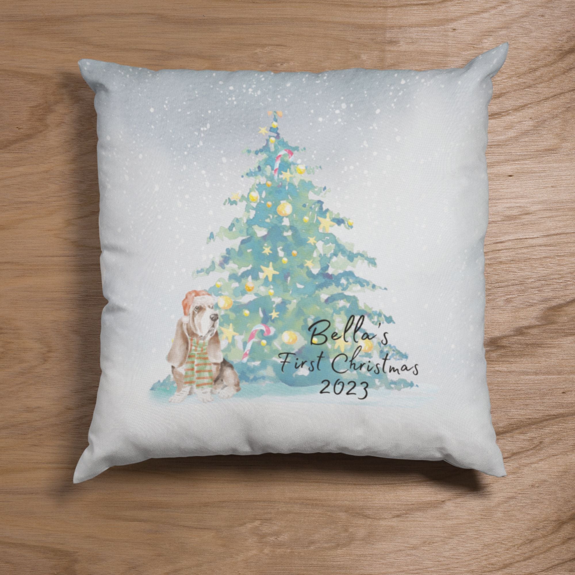 Personalised Dog First Christmas Cushion Gift - Sweetie