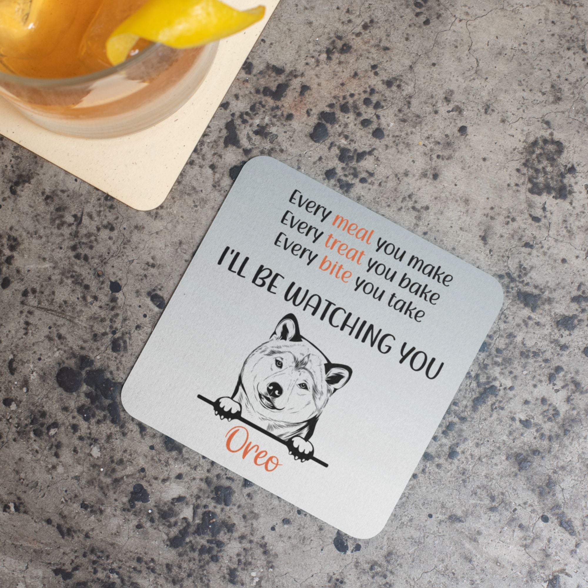 Personalised Funny Dog Coasters Set of 4 - Sweetie