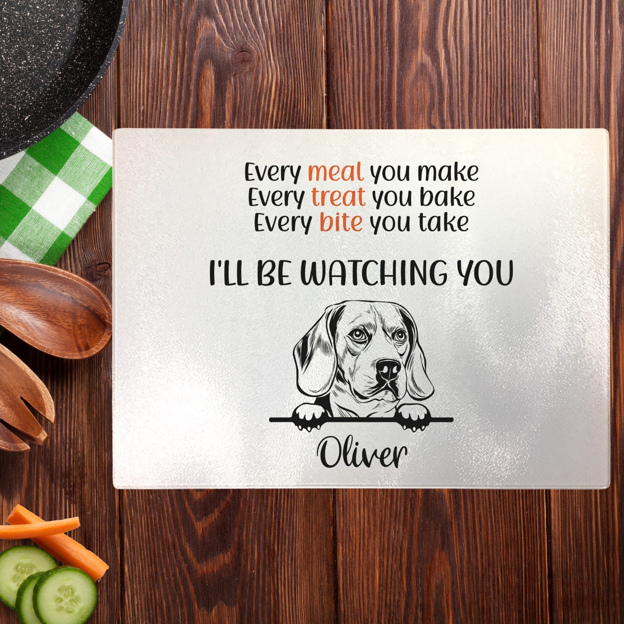Personalised Funny Glass Chopping Board - Sweetie