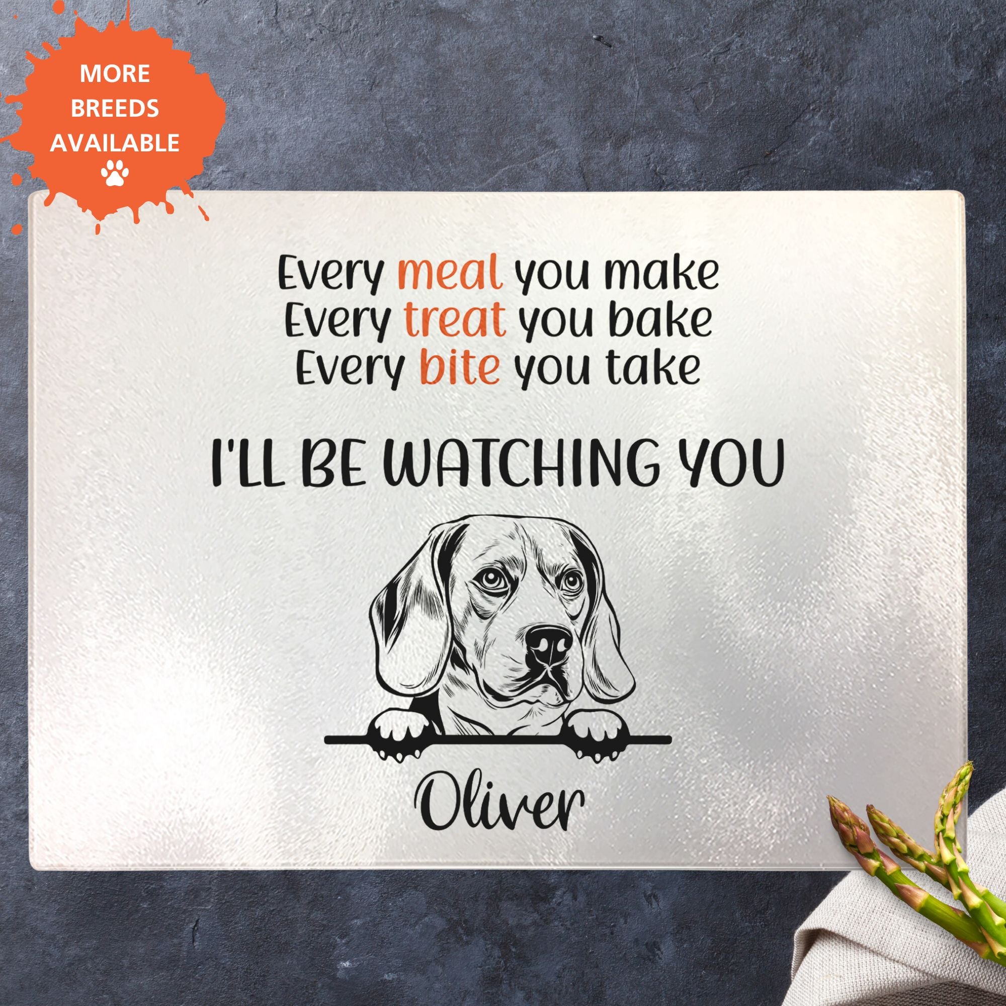 Personalised Funny Glass Chopping Board - Sweetie