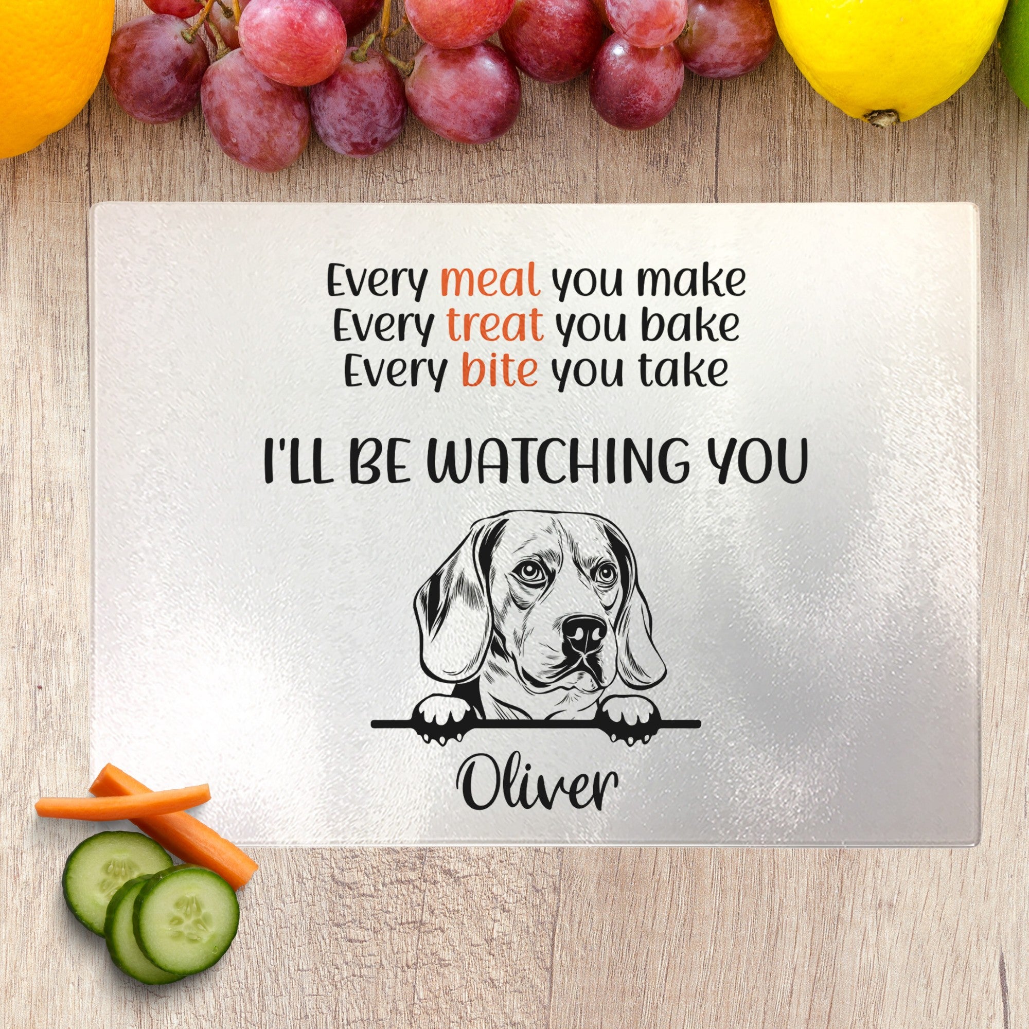 Personalised Funny Glass Chopping Board - Sweetie