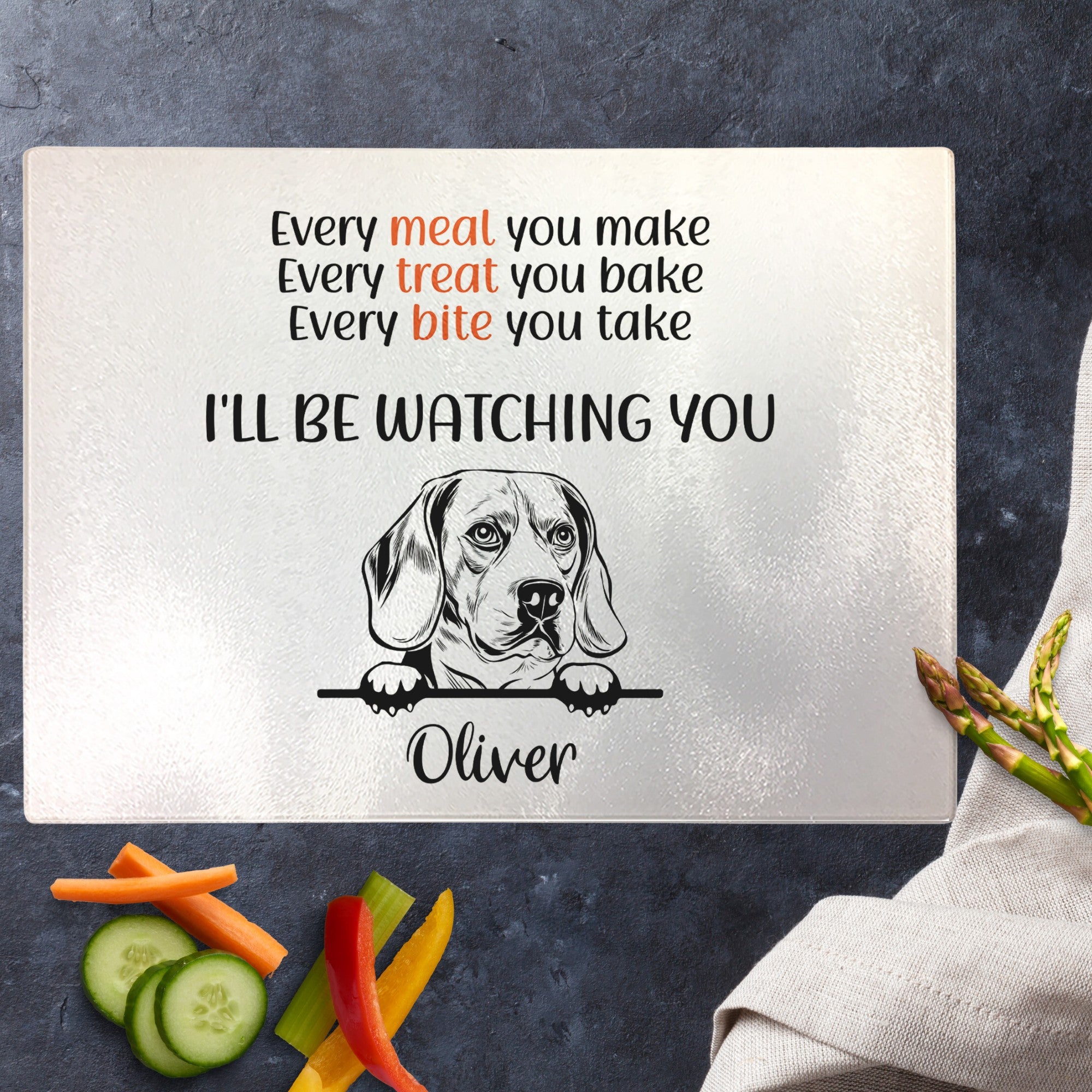 Personalised Funny Glass Chopping Board - Sweetie