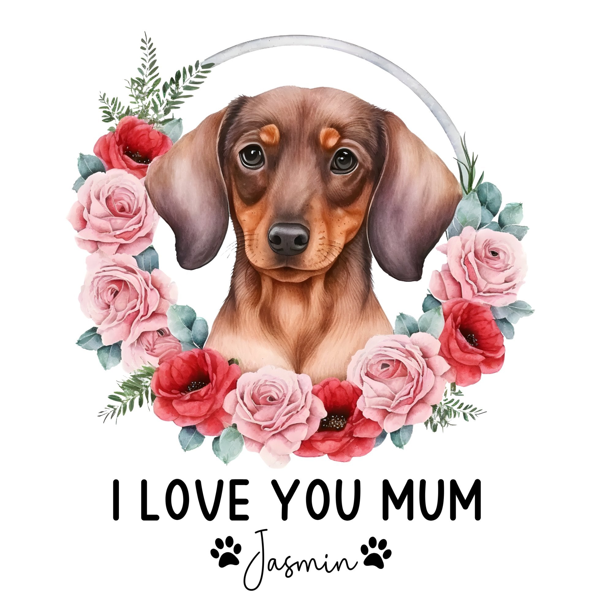 Personalised I Love You Mum Mug -Dog Name - Sweetie