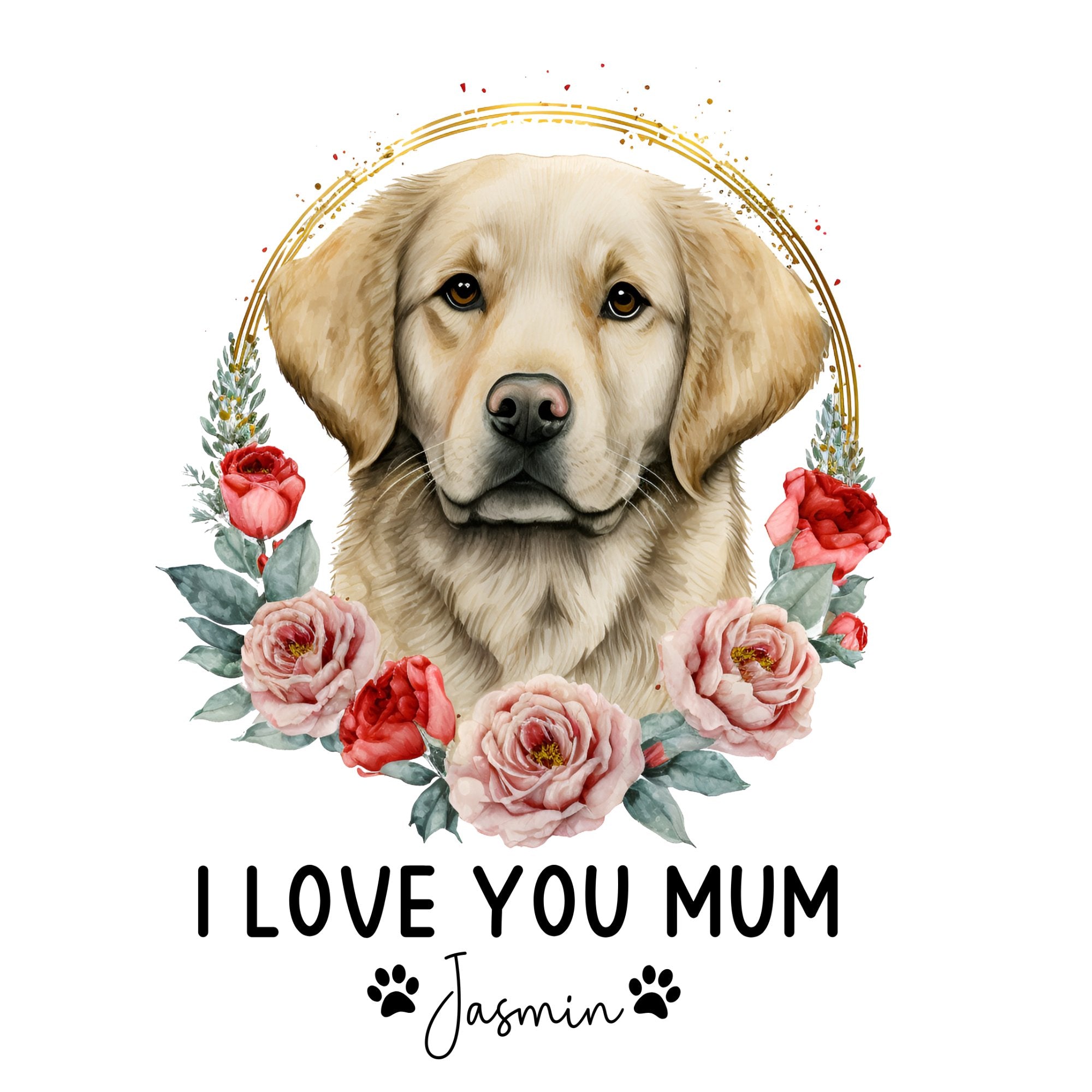 Personalised I Love You Mum Mug -Dog Name - Sweetie