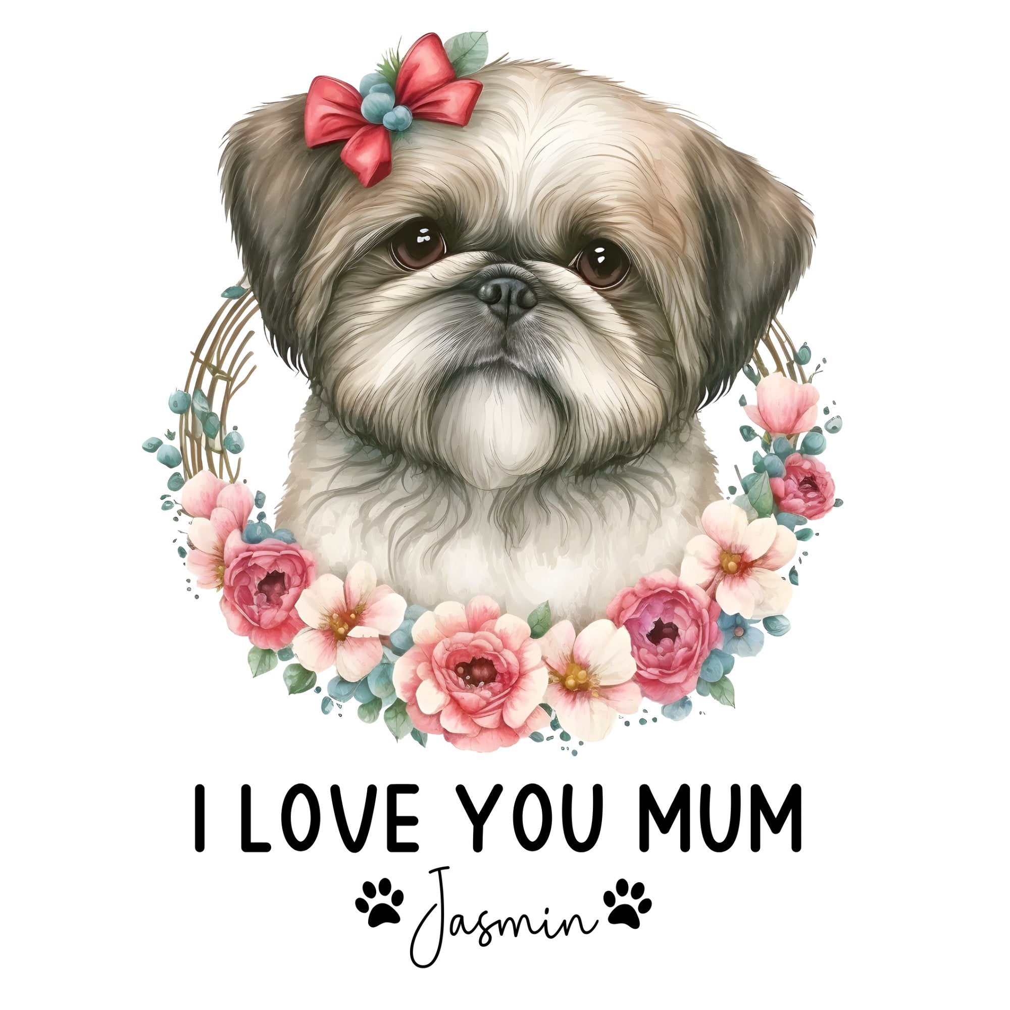 Personalised I Love You Mum Mug -Dog Name - Sweetie