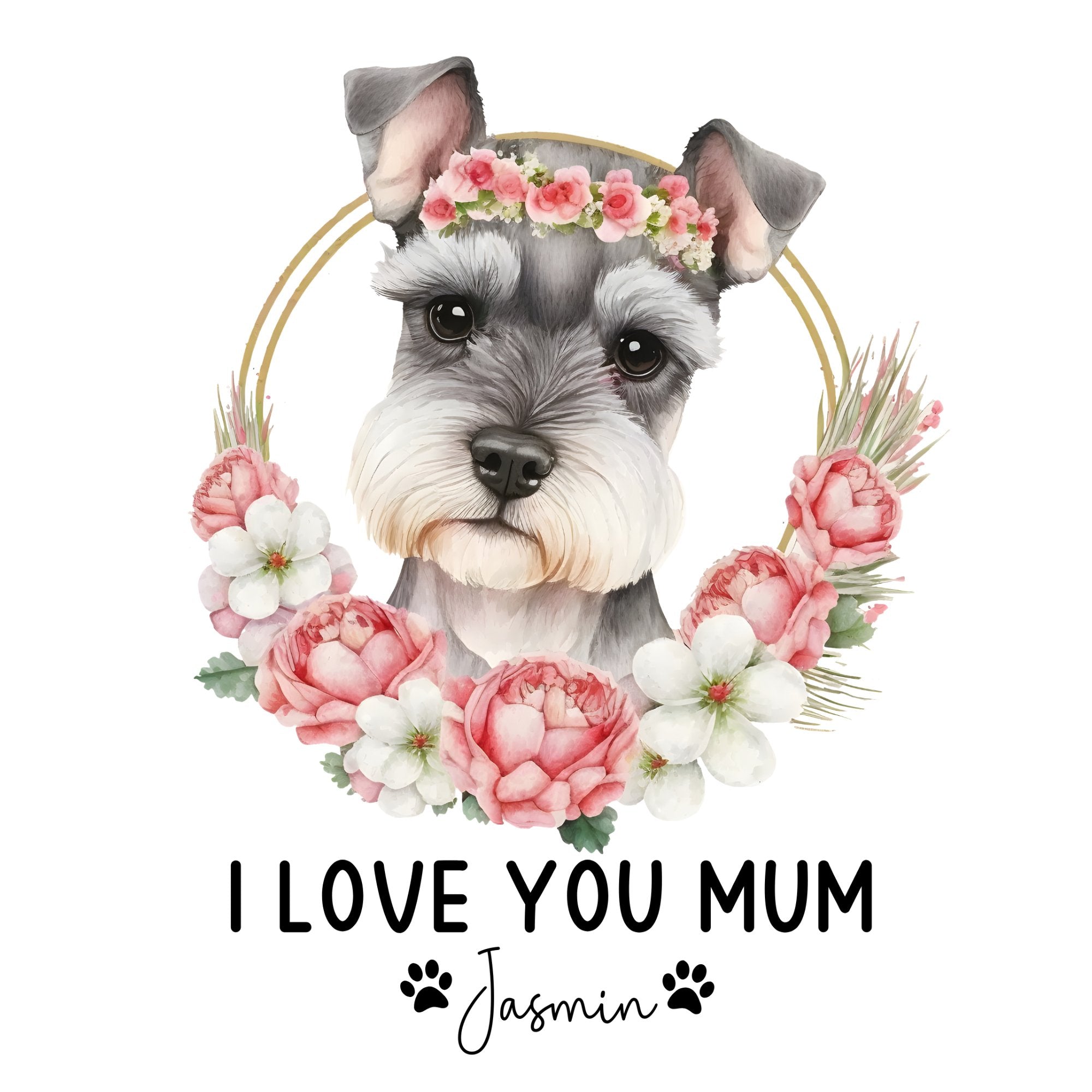 Personalised I Love You Mum Mug -Dog Name - Sweetie