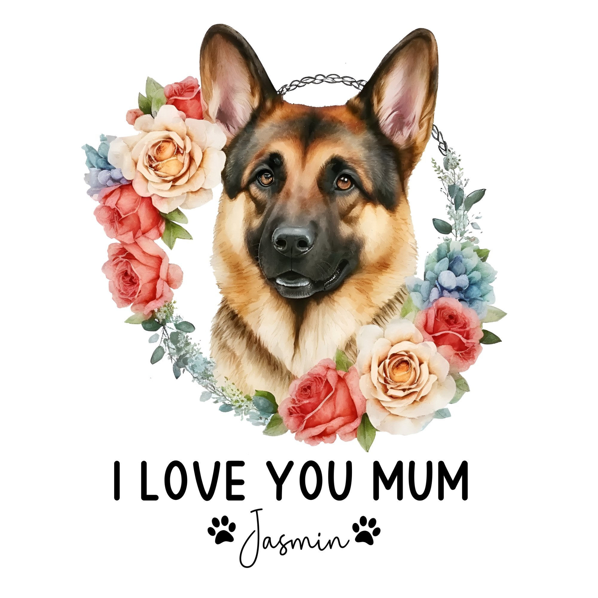 Personalised I Love You Mum Mug -Dog Name - Sweetie