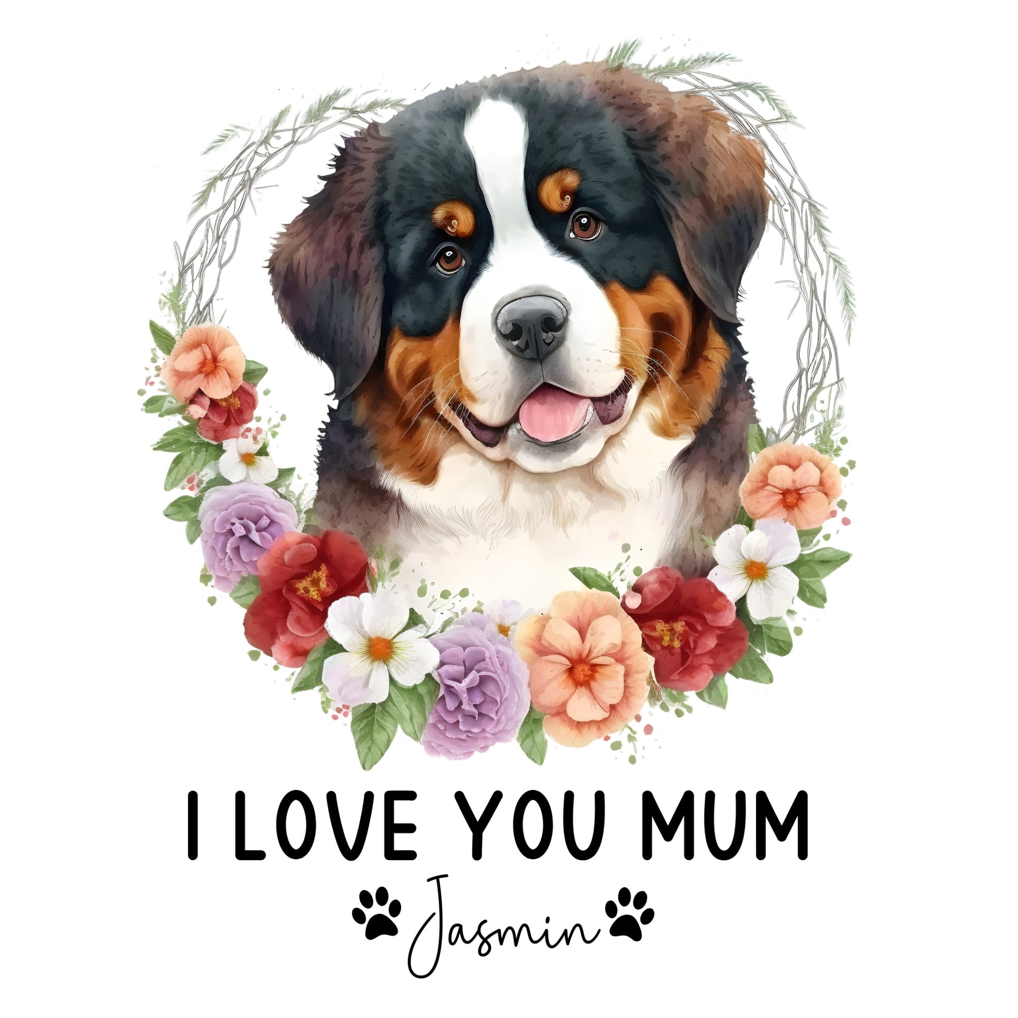 Personalised I Love You Mum Mug -Dog Name - Sweetie