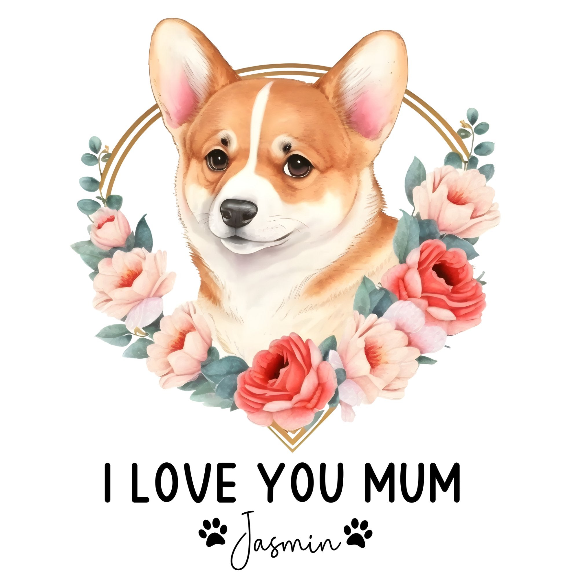 Personalised I Love You Mum Mug -Dog Name - Sweetie