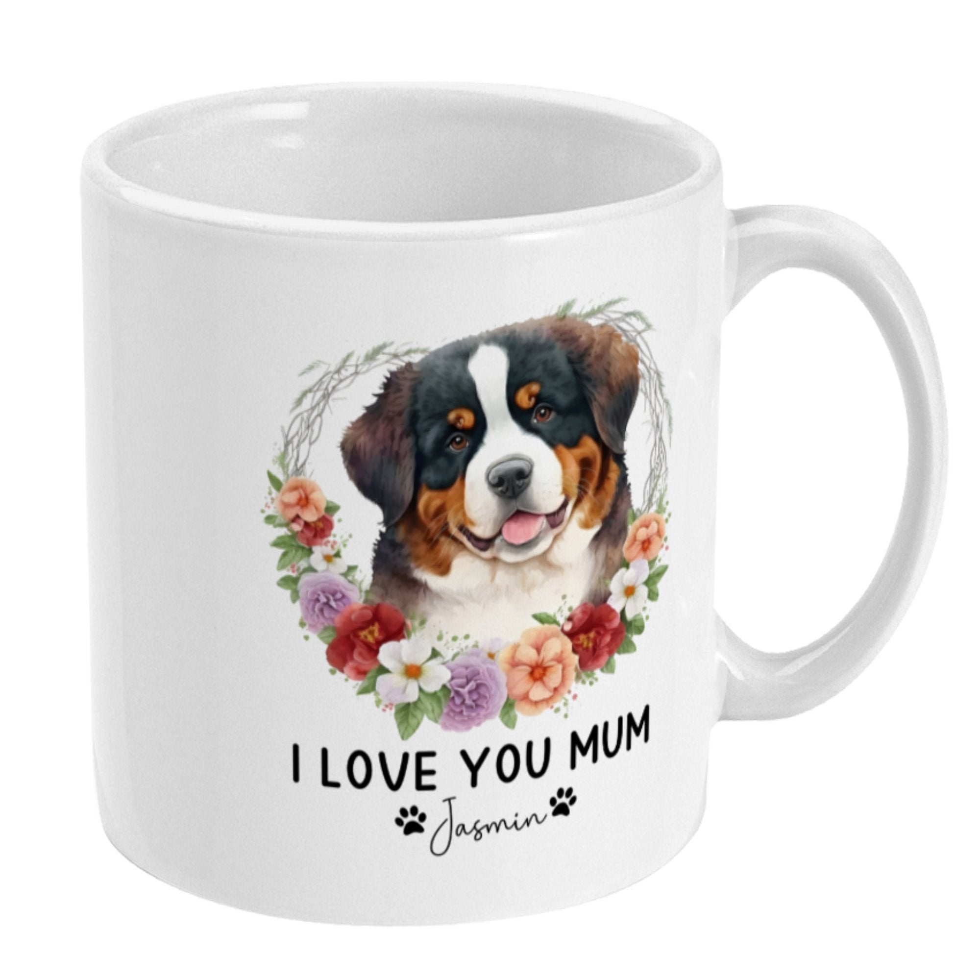 Personalised I Love You Mum Mug -Dog Name - Sweetie