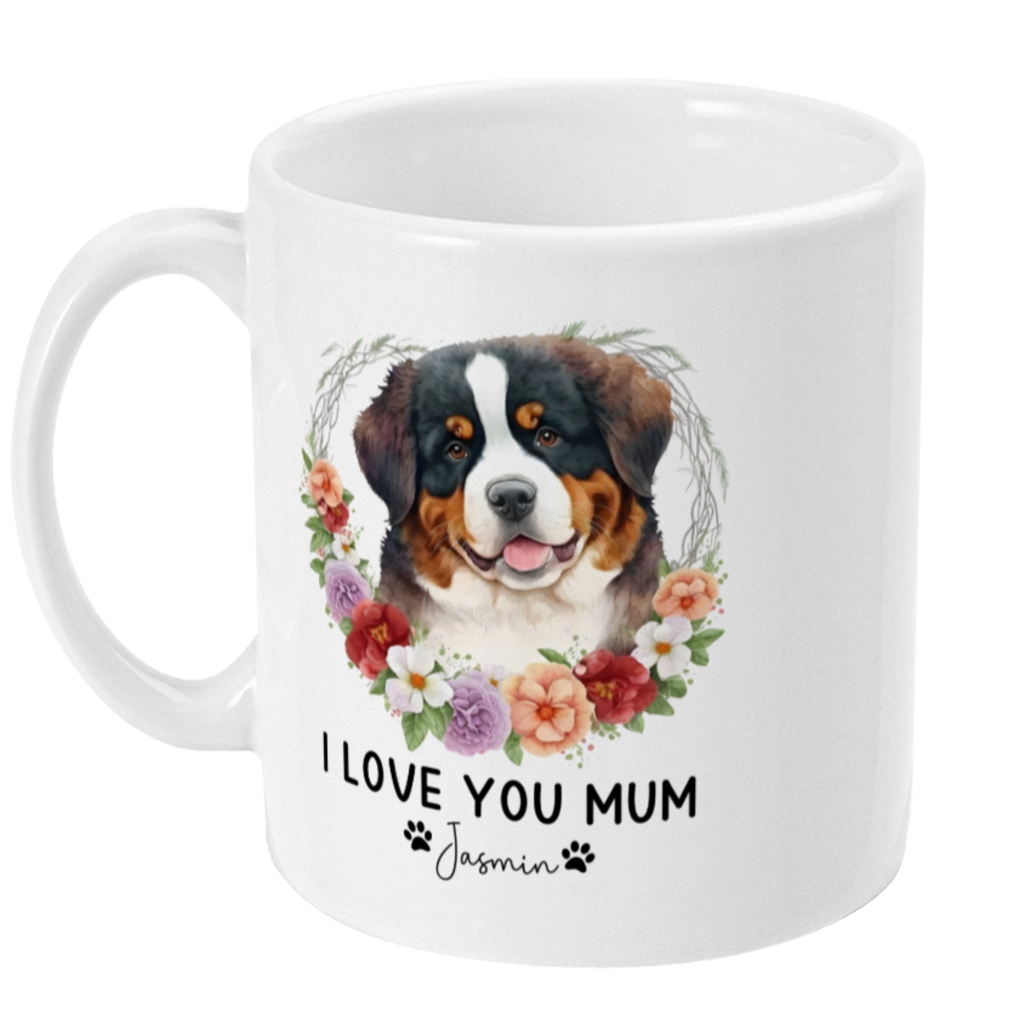 Personalised I Love You Mum Mug -Dog Name - Sweetie