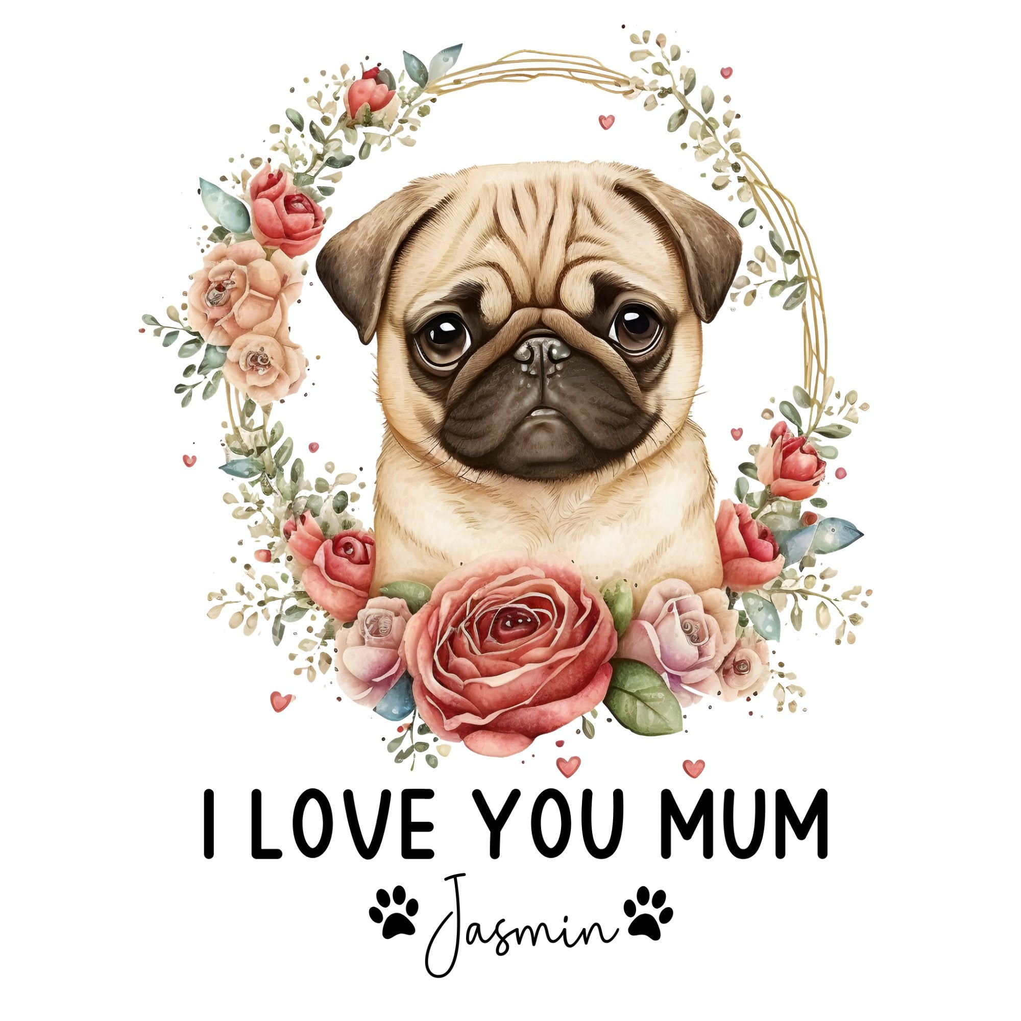 Personalised I Love You Mum Mug -Dog Name - Sweetie