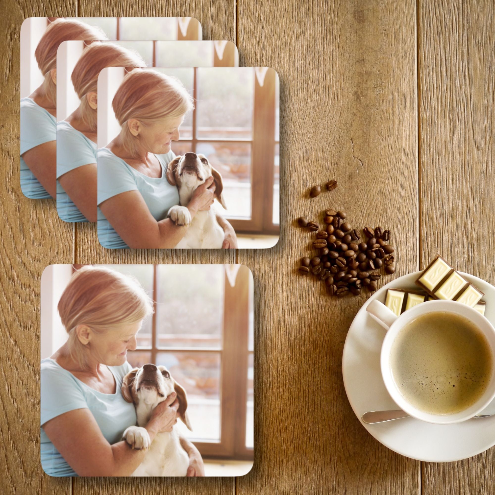 Personalised Photo Set of 4 Coasters - Sweetie