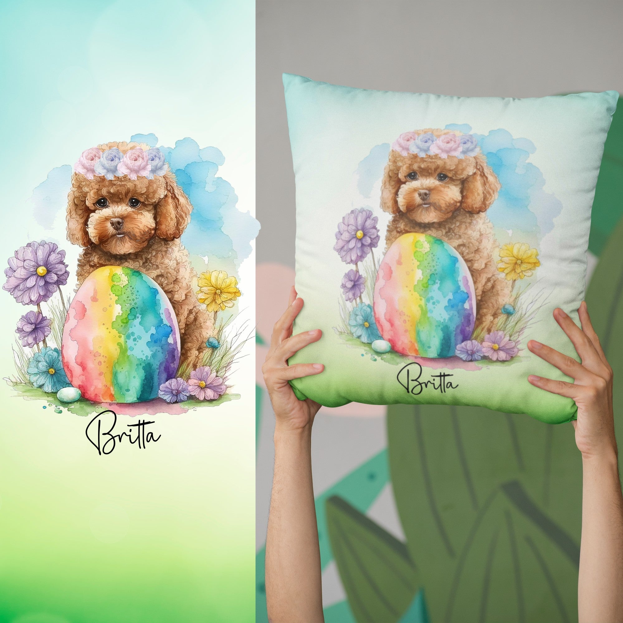 Personalised Poodle Decorative Cushion - Sweetie