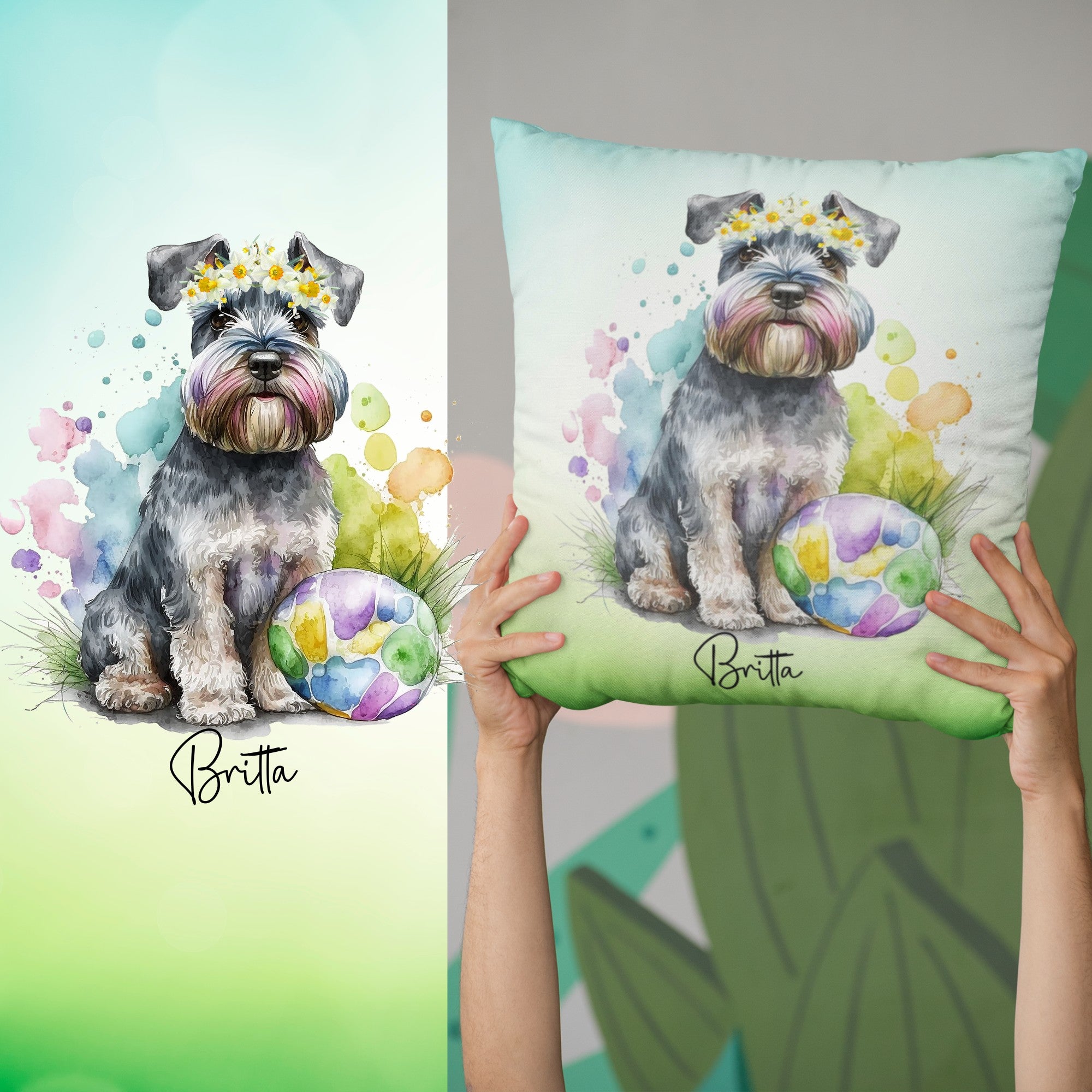 Personalised Schnauzer Decorative Cushion - Sweetie