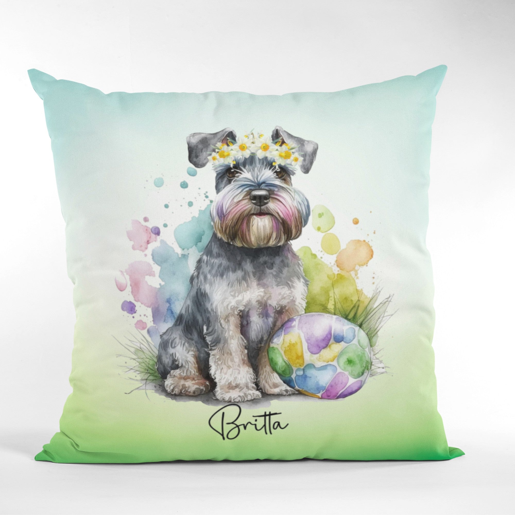 Personalised Schnauzer Decorative Cushion - Sweetie