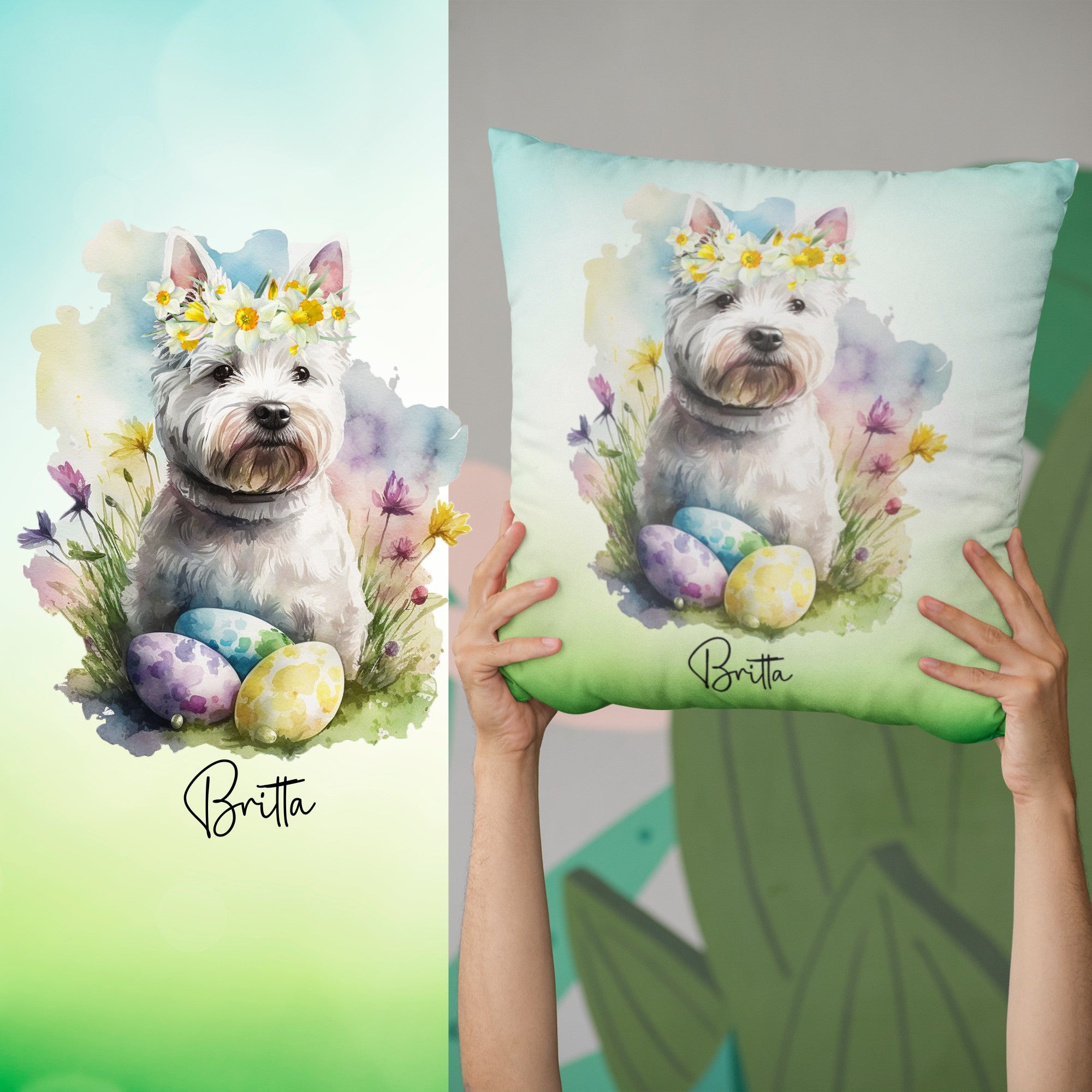 Personalised Westie Decorative Cushion - Sweetie