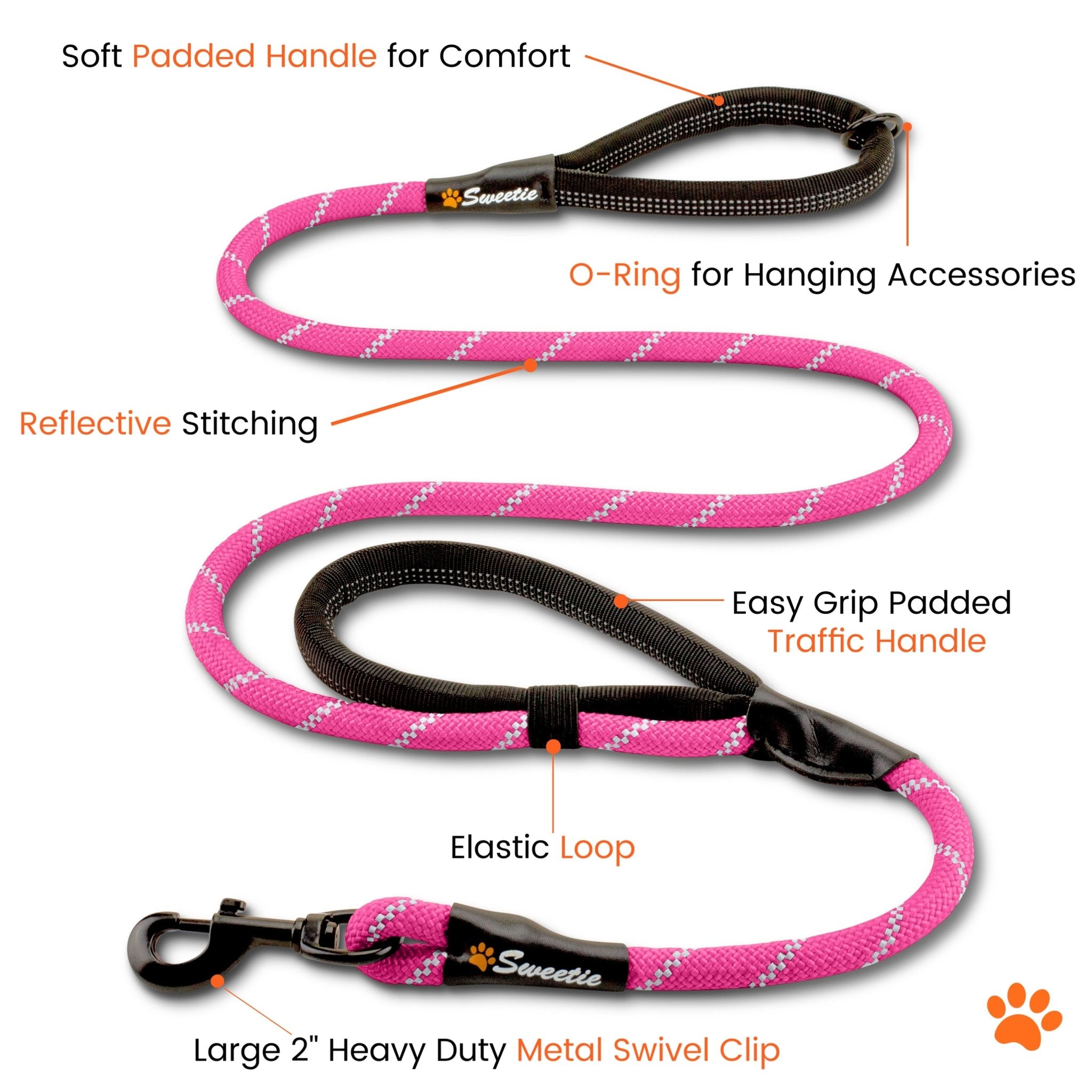 Pink Rope Lead - Sweetie