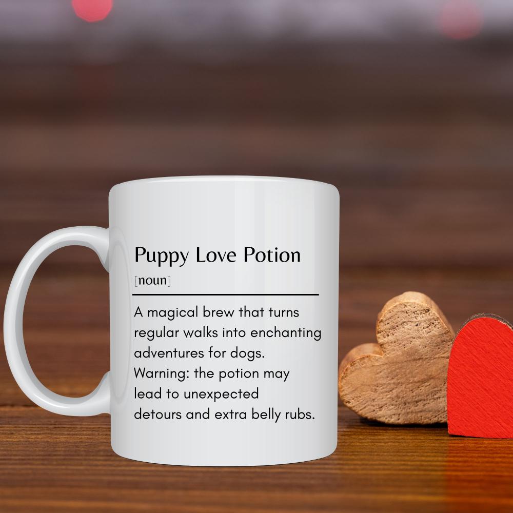 Puppy Love Potion Definition Mug -11oz Ceramic Funny Mug - Sweetie
