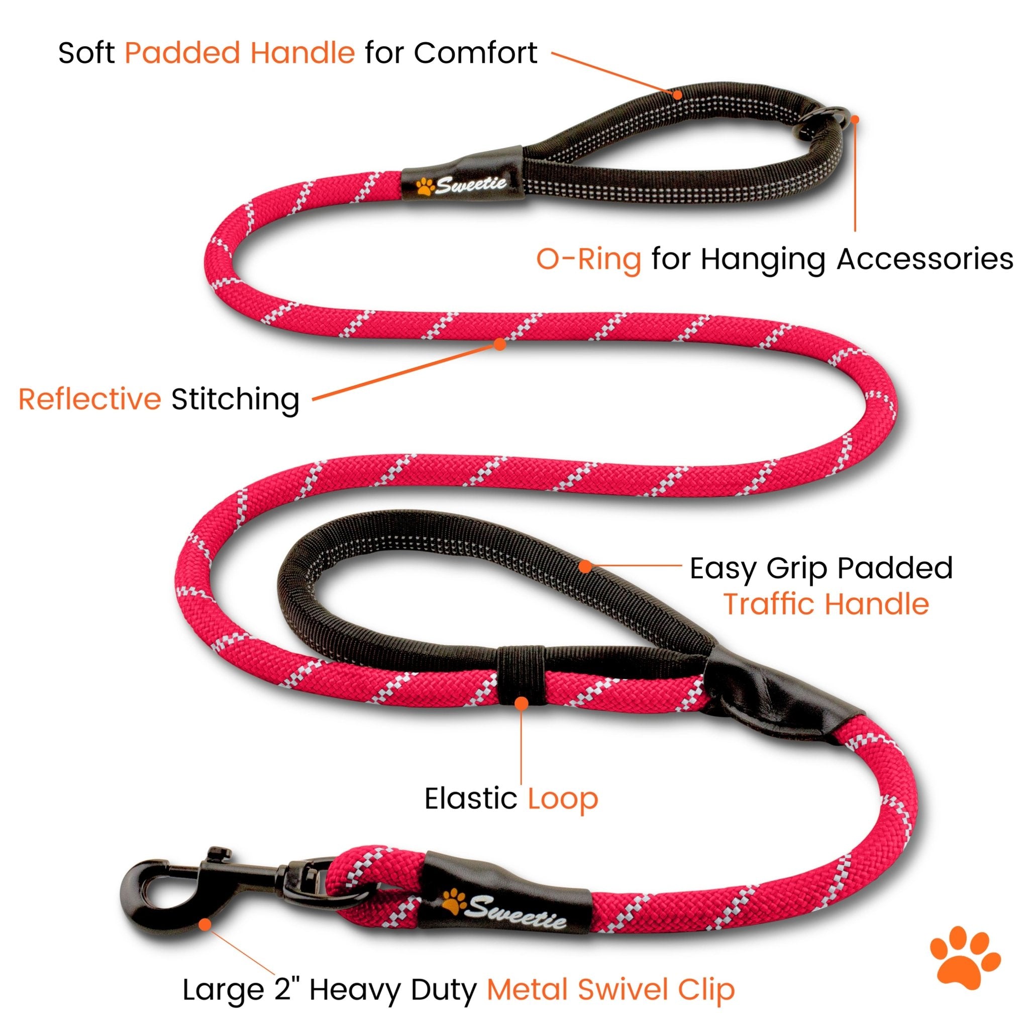 Red Rope Lead - Sweetie