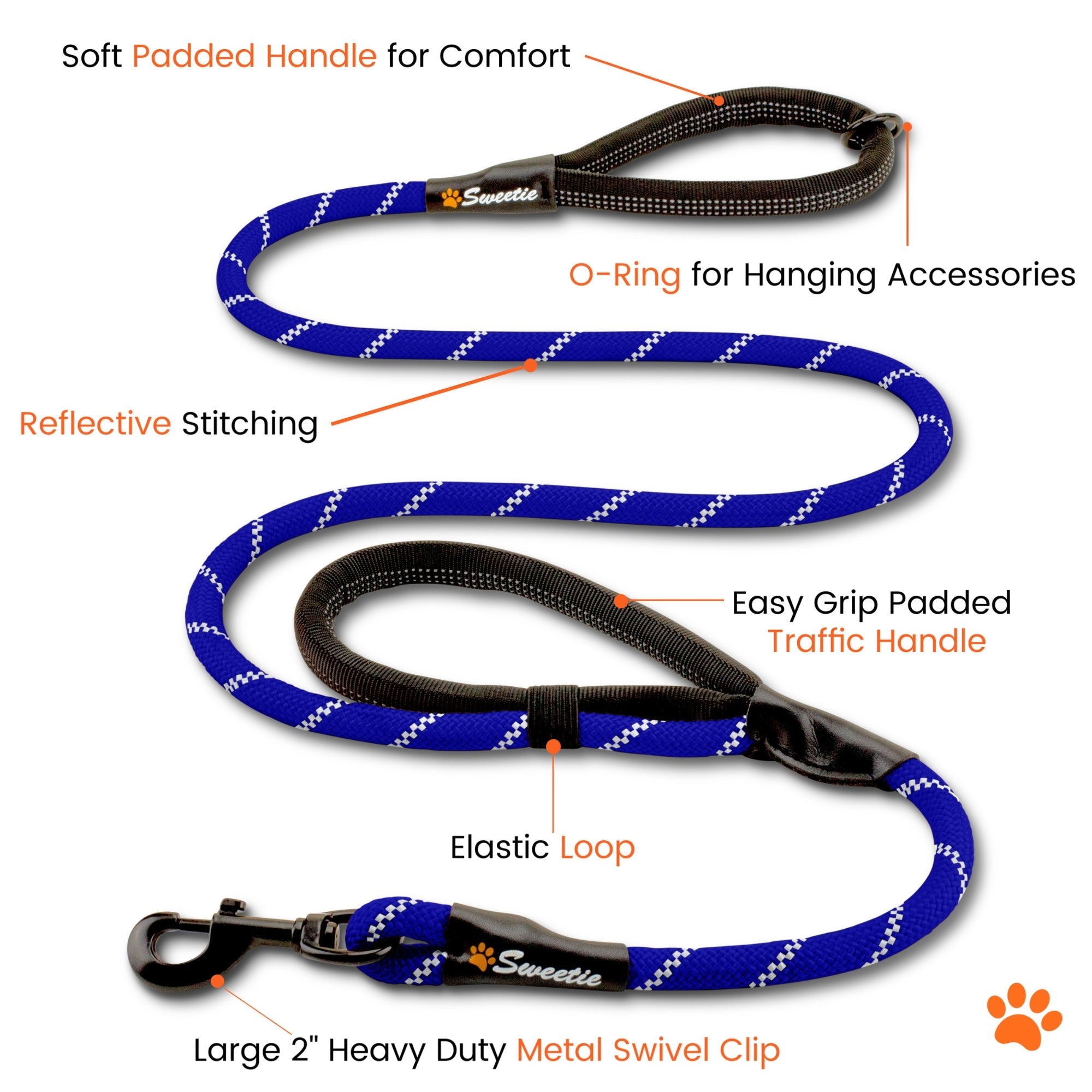 Rope Lead - Nautical Navy Blue - Sweetie